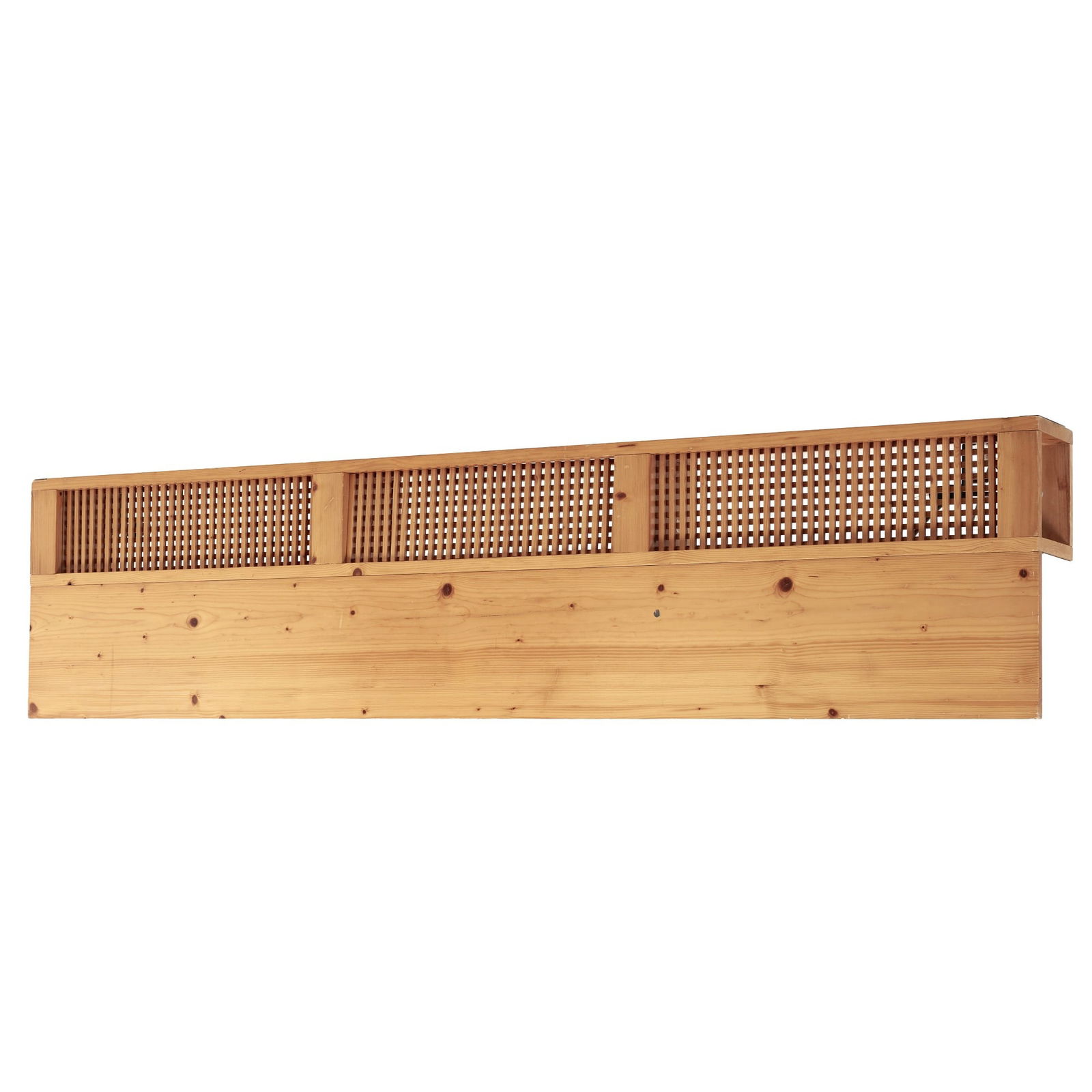 CHARLOTTE PERRIAND (1903-1999) - Bed Head, Les Arcs 1800: France, c.1970, bed head in pinewood. Electrified. Provenance: Les Arcs 1800. Signs of use. Electrified. Dim .: 211x48,5x18cm.