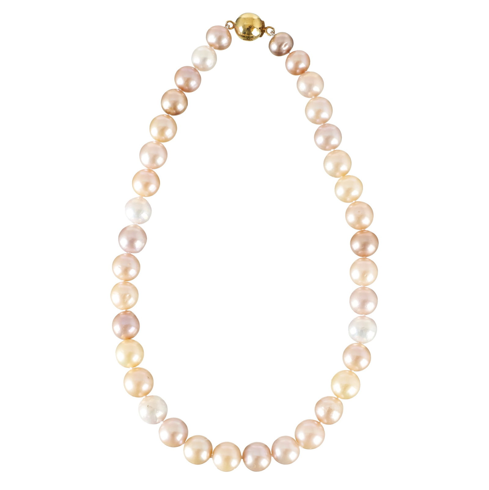 VIRGILIO SECO (20th/21st) - Pearl and gilt silver necklace: Cultured pearl necklace, Portuguese silver clasp with contrasting 925 eagle. Certificate of Authenticity included. Signs of wear. Size: 20.5 cm. Total weight approx. 76,93g.