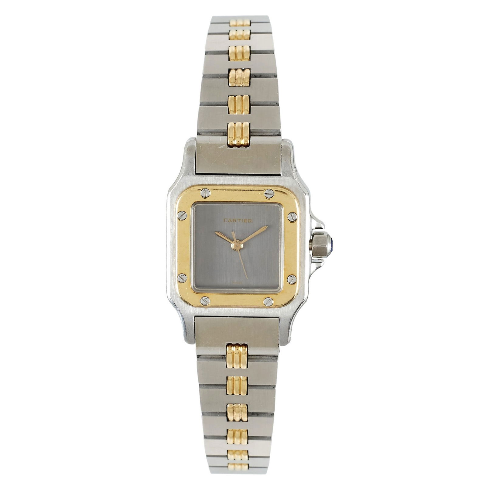 CARTIER - Carree 'Ghost' wristwatch ref 2961: Watch in steel and 750 gold, automatic, ref 2961, Santos Carree 'Ghost Dial' model. Marked. Signs of use. Dimensions: 29x41mm.