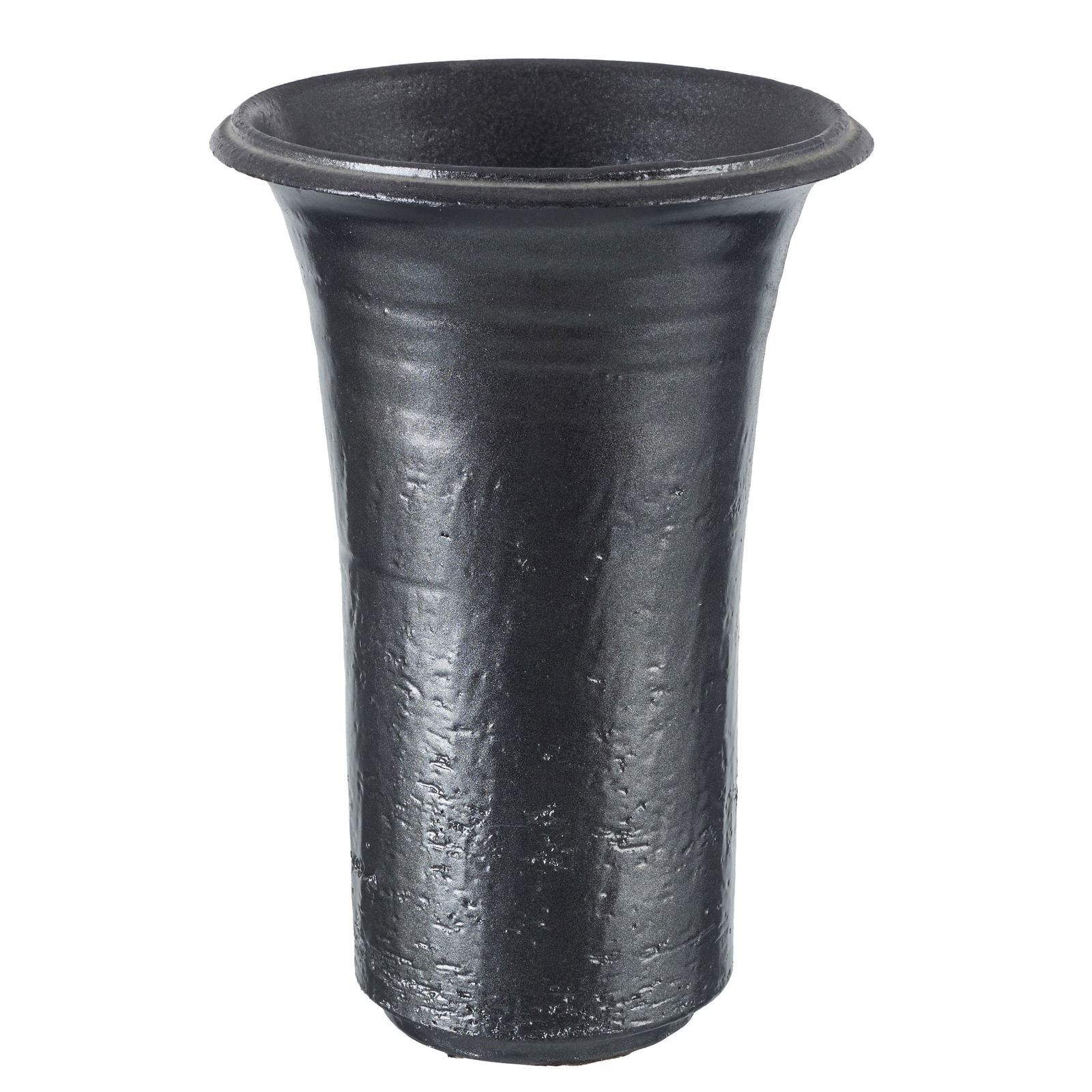 JEAN MARAIS (1913-1998) - Modernist vase: France.c1960, black glazed ceramic, Signed. Dim.:23,5cm.
