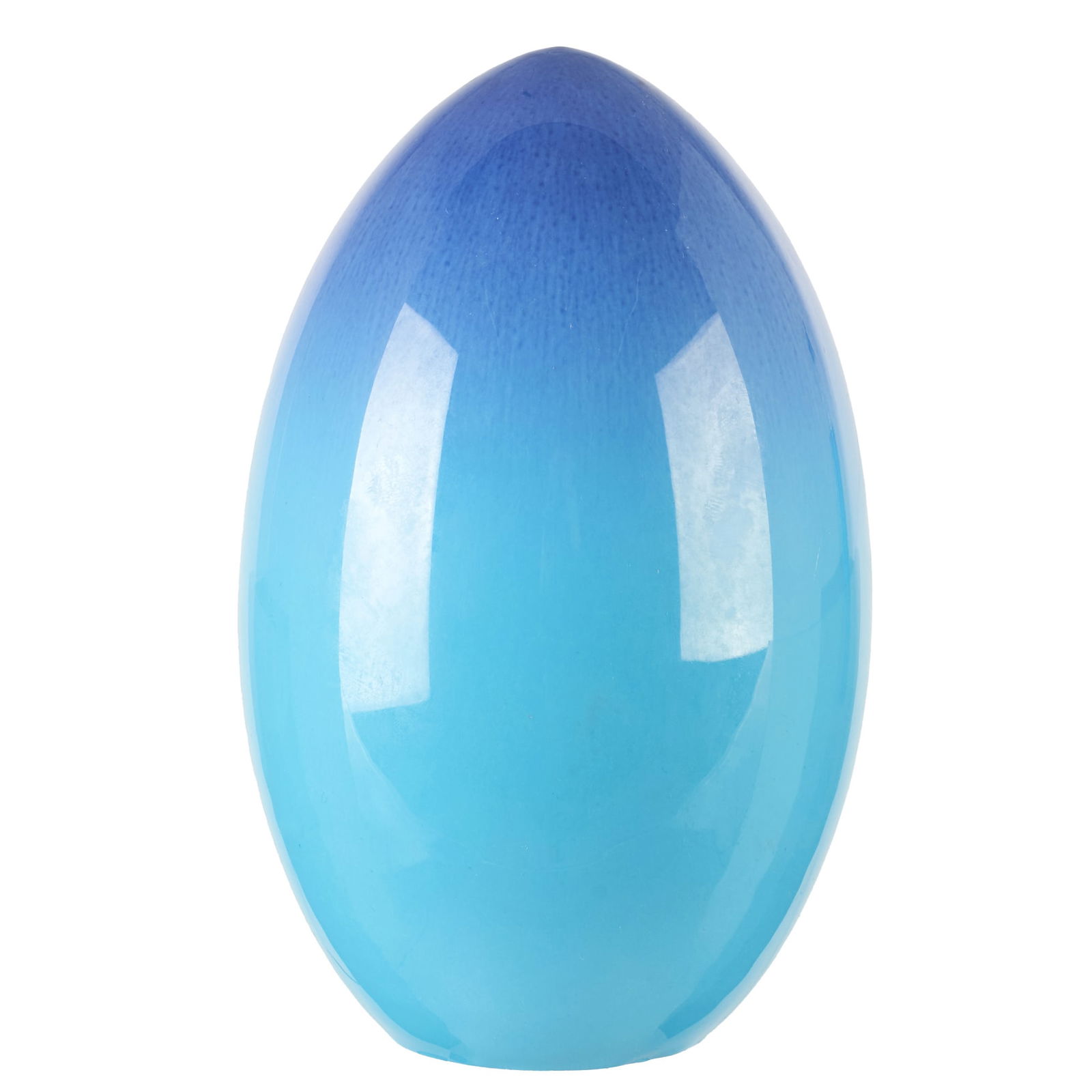 MUSARRA - Ceramic 'Egg' sculpture: Vallauris, France, c.1950, glazed ceramic from Atelier Musarra, polychrome decoration in shades of blue. Signed. Signs of wear. Dim.:20.5cm.