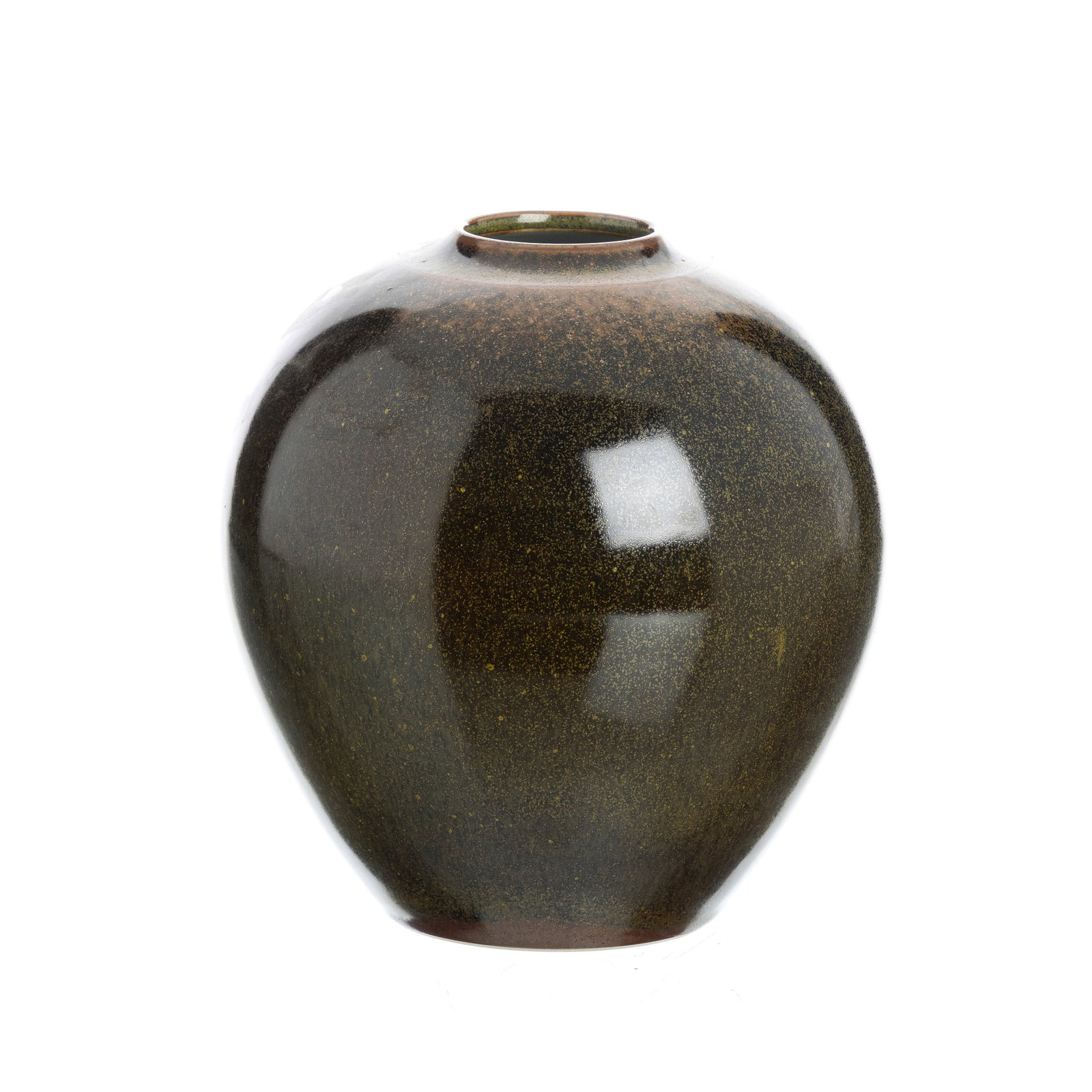ROBERT DEBLANDER (1924-2010) - Ovoid Vase: France, c.1980-90, molded and glazed ceramic with polychrome mouchete decoration, signed 'Deblander' on the base. Signs of use. Dim.: 16.5 cm.
