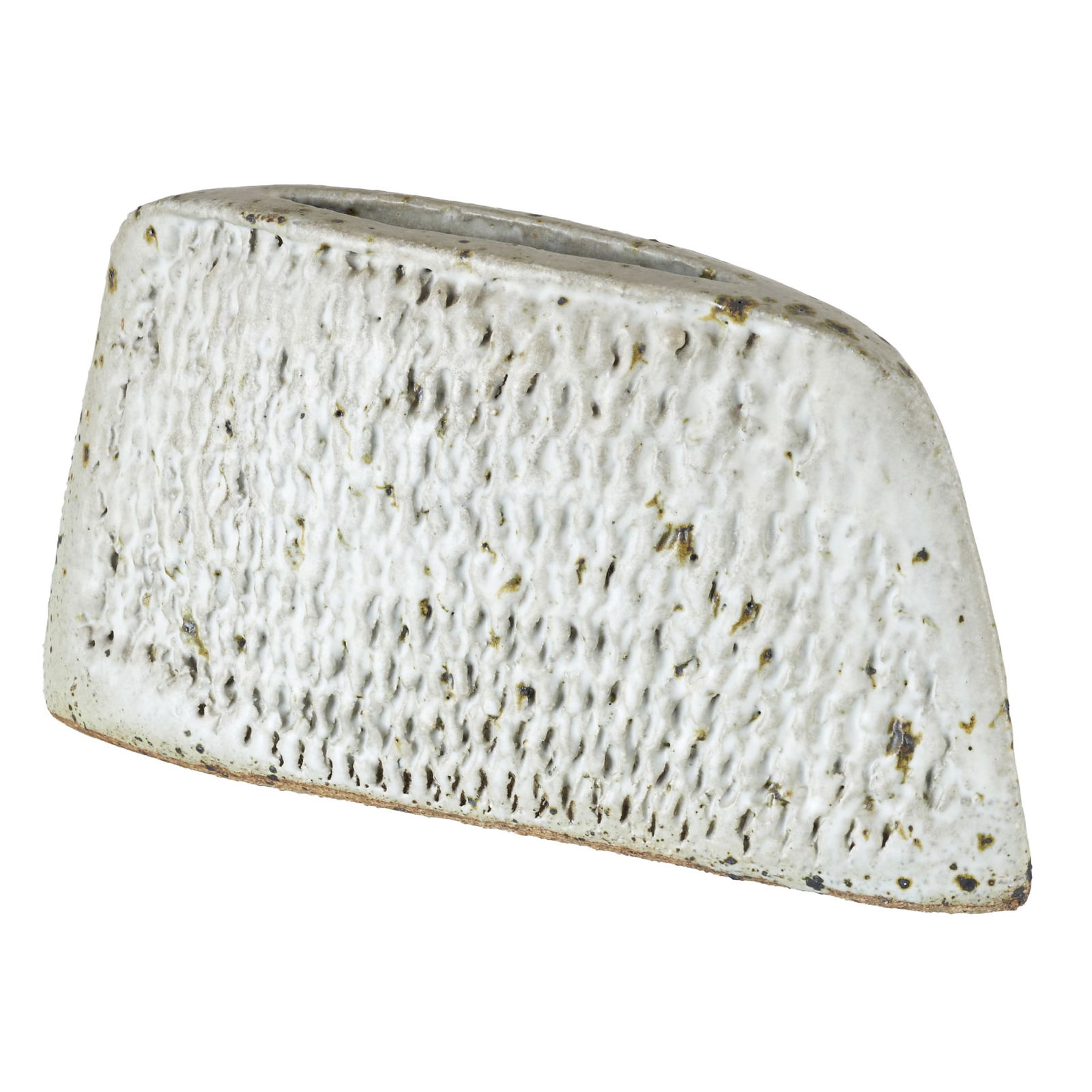 LA BORNE - Stoneware vase: France, c.1970, molded stoneware with monochrome glazed and embossed decoration. Signed 'T', possibly Talbot. Signs of use. Dim.: 27cm.