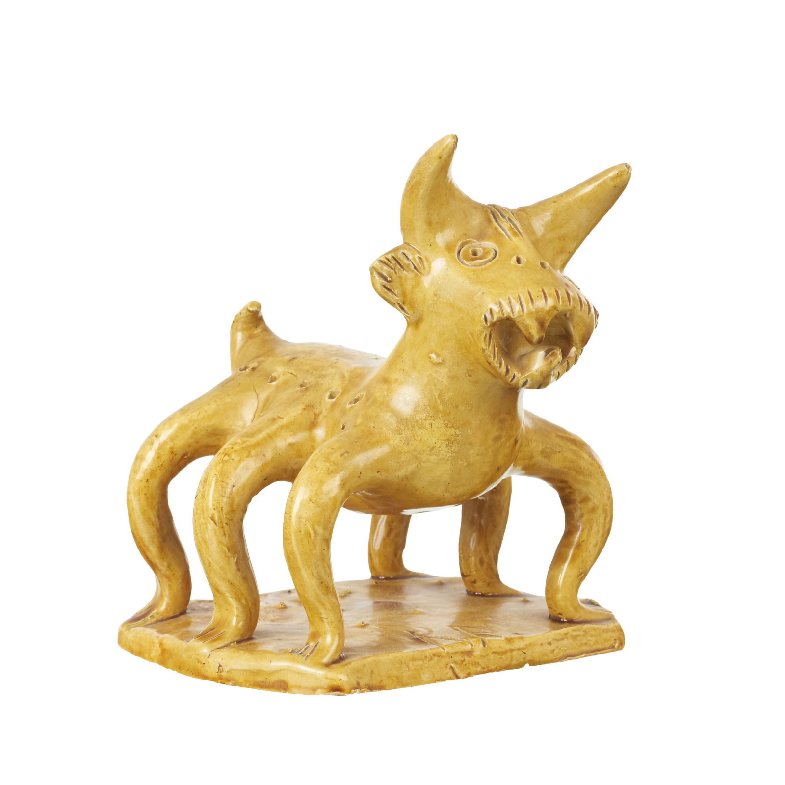 ROSA RAMALHO (1888-1984) - Wild Animal: Glazed folk clay sculpture. Signed RR. Signs of use. Dim.: 14cm.
