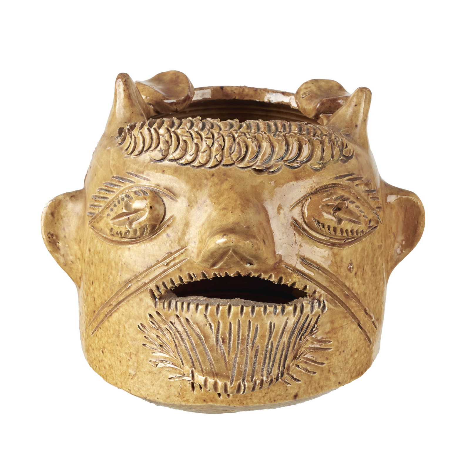 ROSA RAMALHO (1888-1984) - Devil Ashtray: Glazed clay folk sculpture, signed RR. Signs of use. Dim.:10cm.