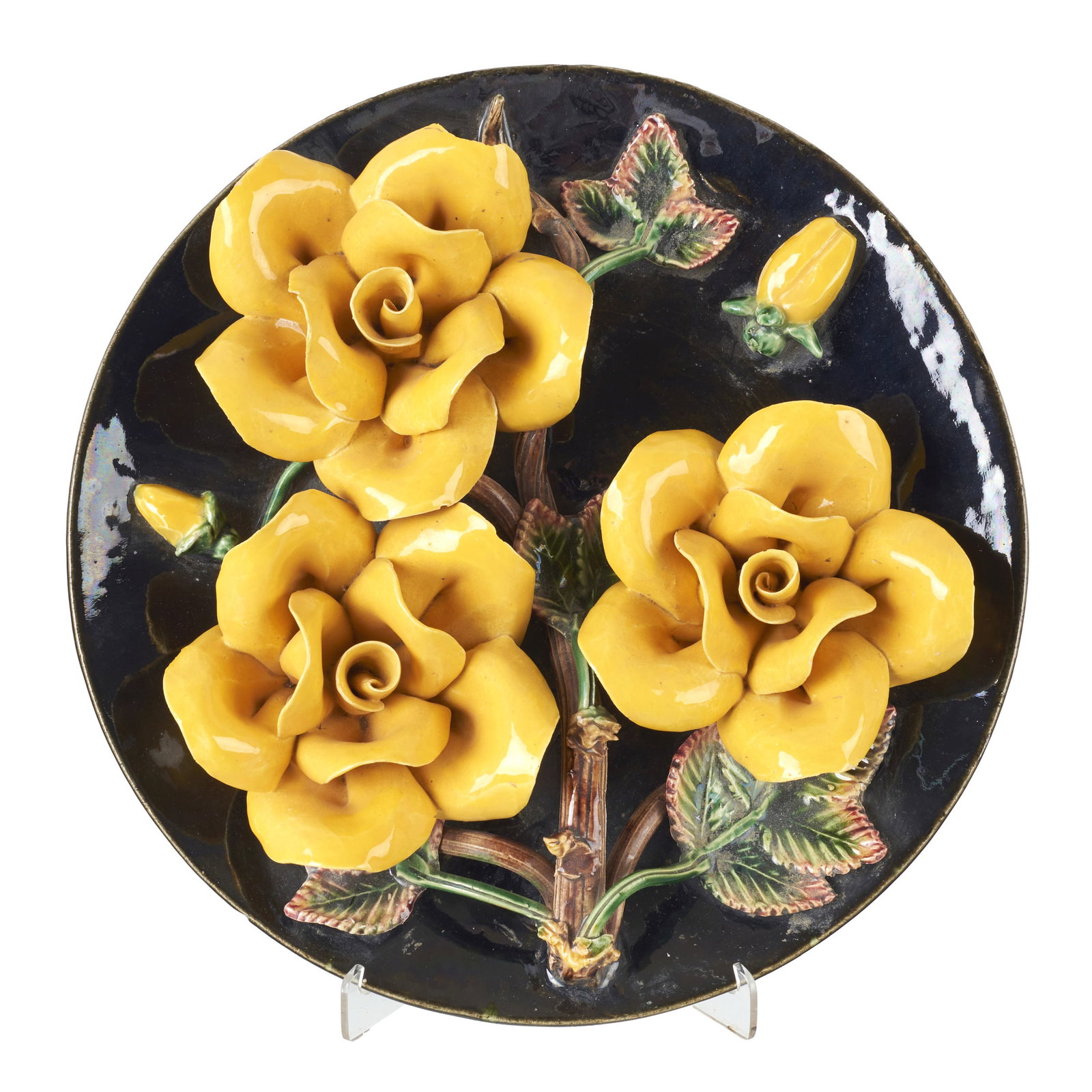'Flowers' earthenware plate from Caldas (1 of 1)