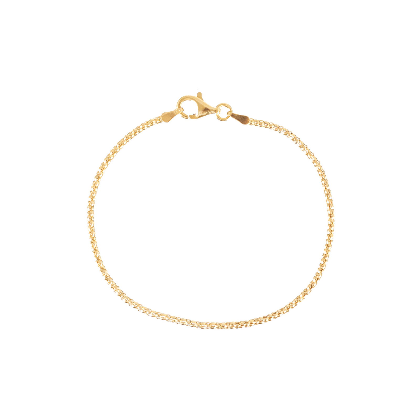 Children's gold bracelet: Yellow gold, deer contrast 800, tubular weave. Signs of use. Approx. weight: 3.2g. Dim.:
