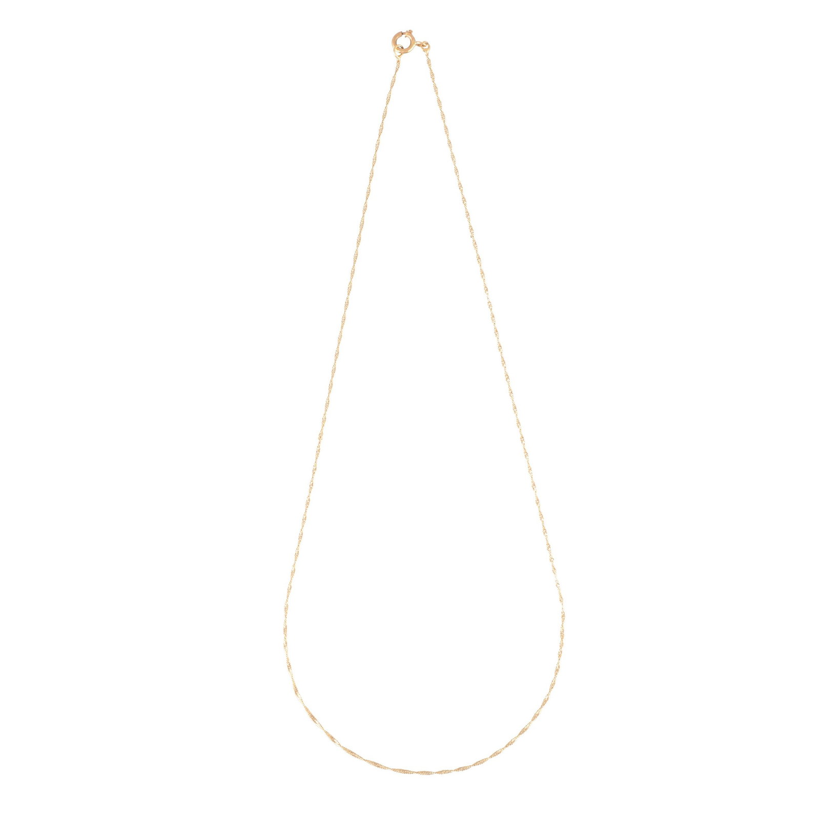 Gold necklace: 800 yellow gold, stag hallmark, in Singapore chain. Signs of wear. Approx. weight: 1.86g. Dim.: 25cm.