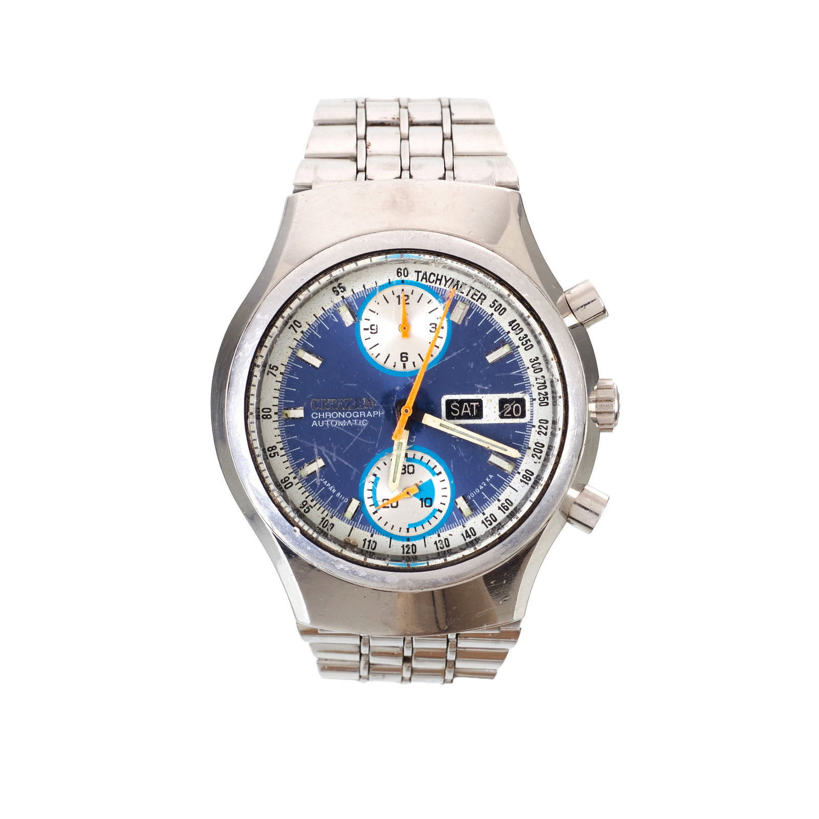 CITIZEN - 'Flyback Chronograph' wristwatch: Japan, c. 1970; stainless steel; automatic mechanical movement, chronograph 67-9038. Marked. Signs of use. Dim.: 31mm.