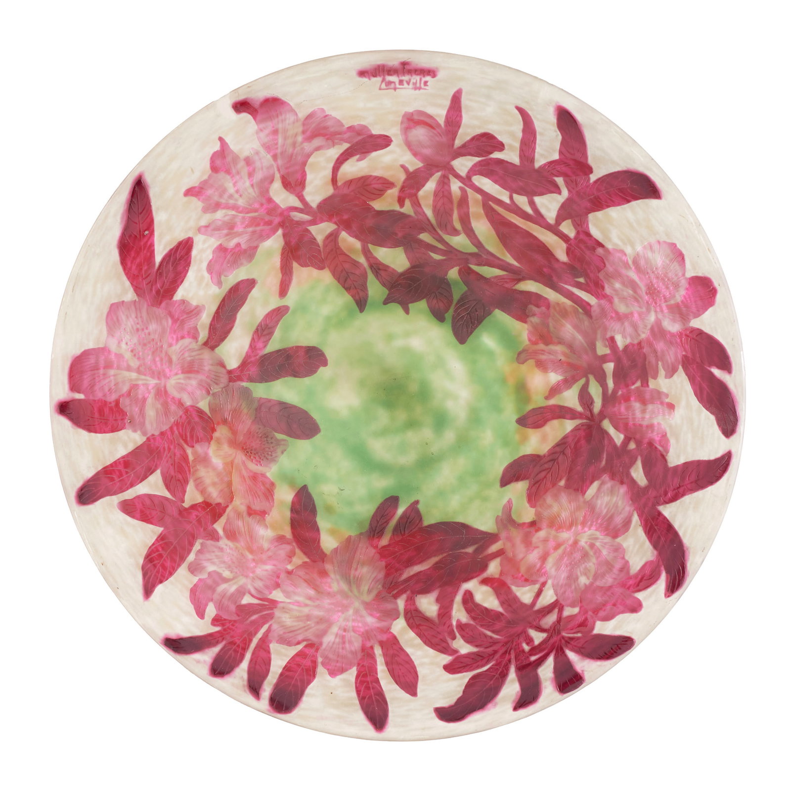 MULLER FRERES - 'Red flowers' Bowl (1 of 2)