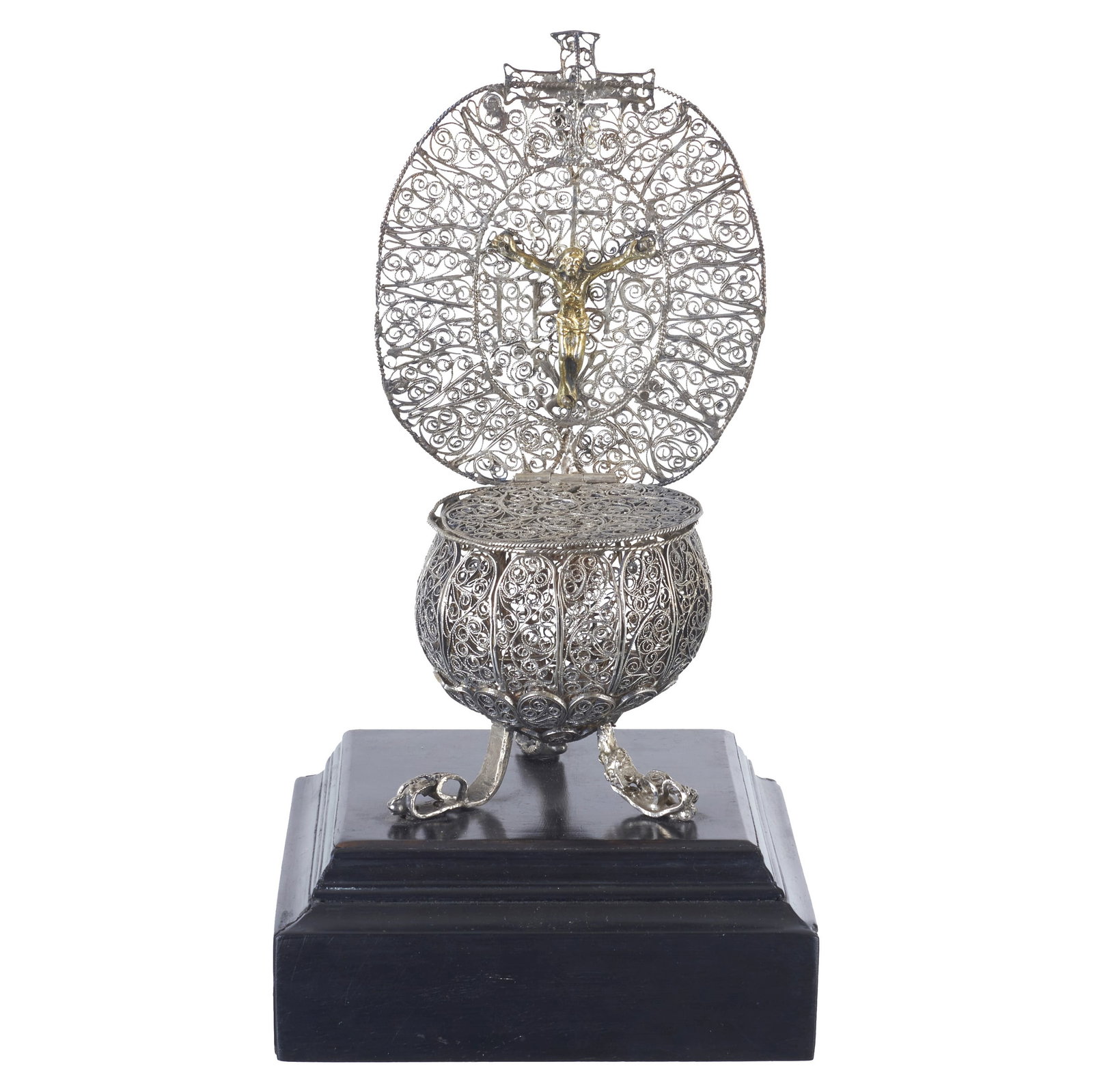 Indo-portuguese silver filigree Holy Water Font (1 of 1)