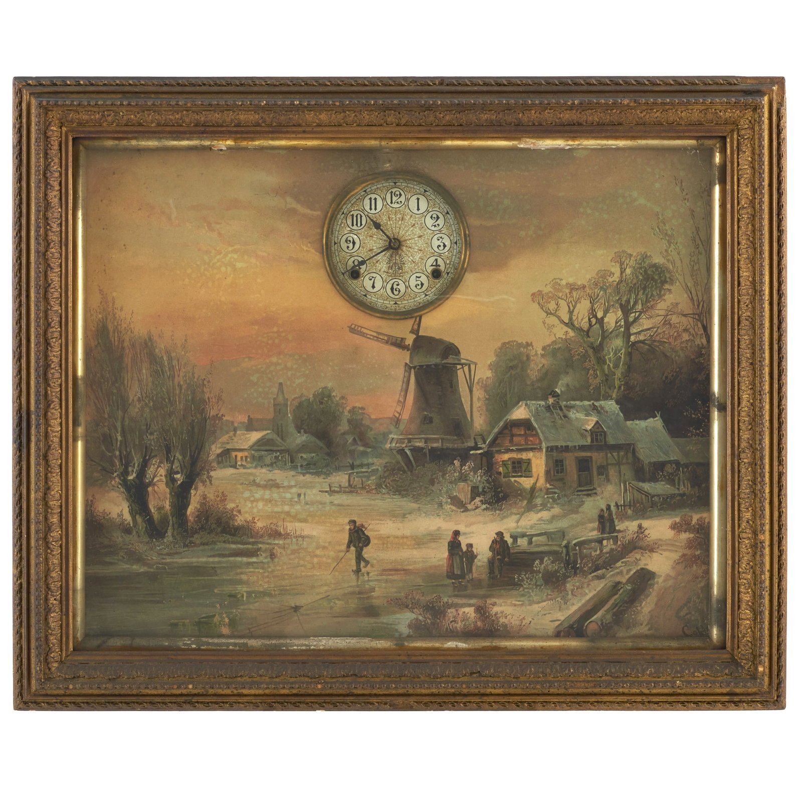 DUTCH SCHOOL, 19th century - Rural Landscape with Clock (1 of 1)