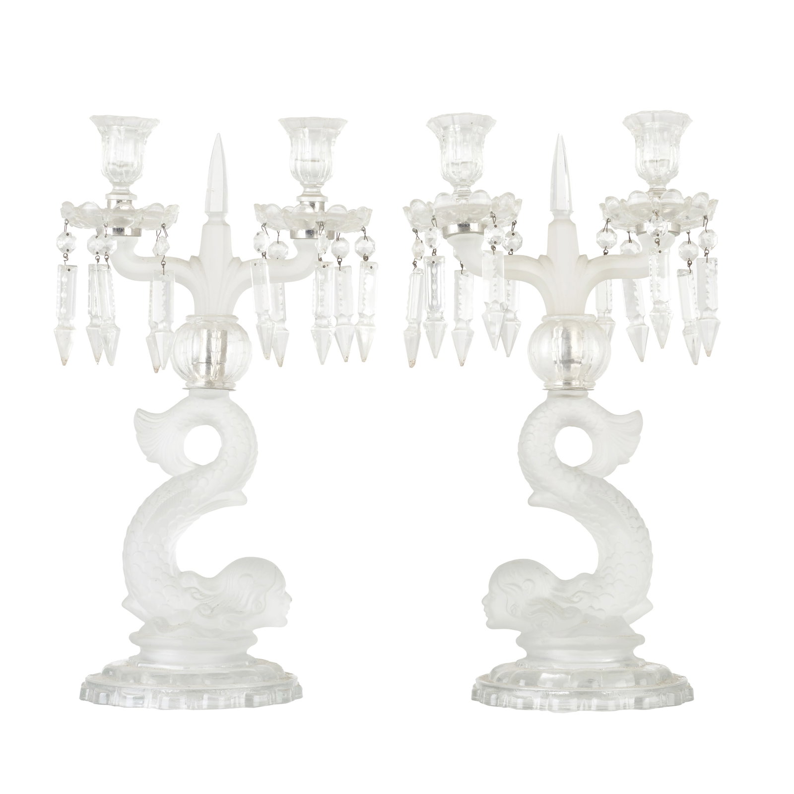 BACCARAT - Pair of 'Mermaid' Candlesticks (1 of 1)