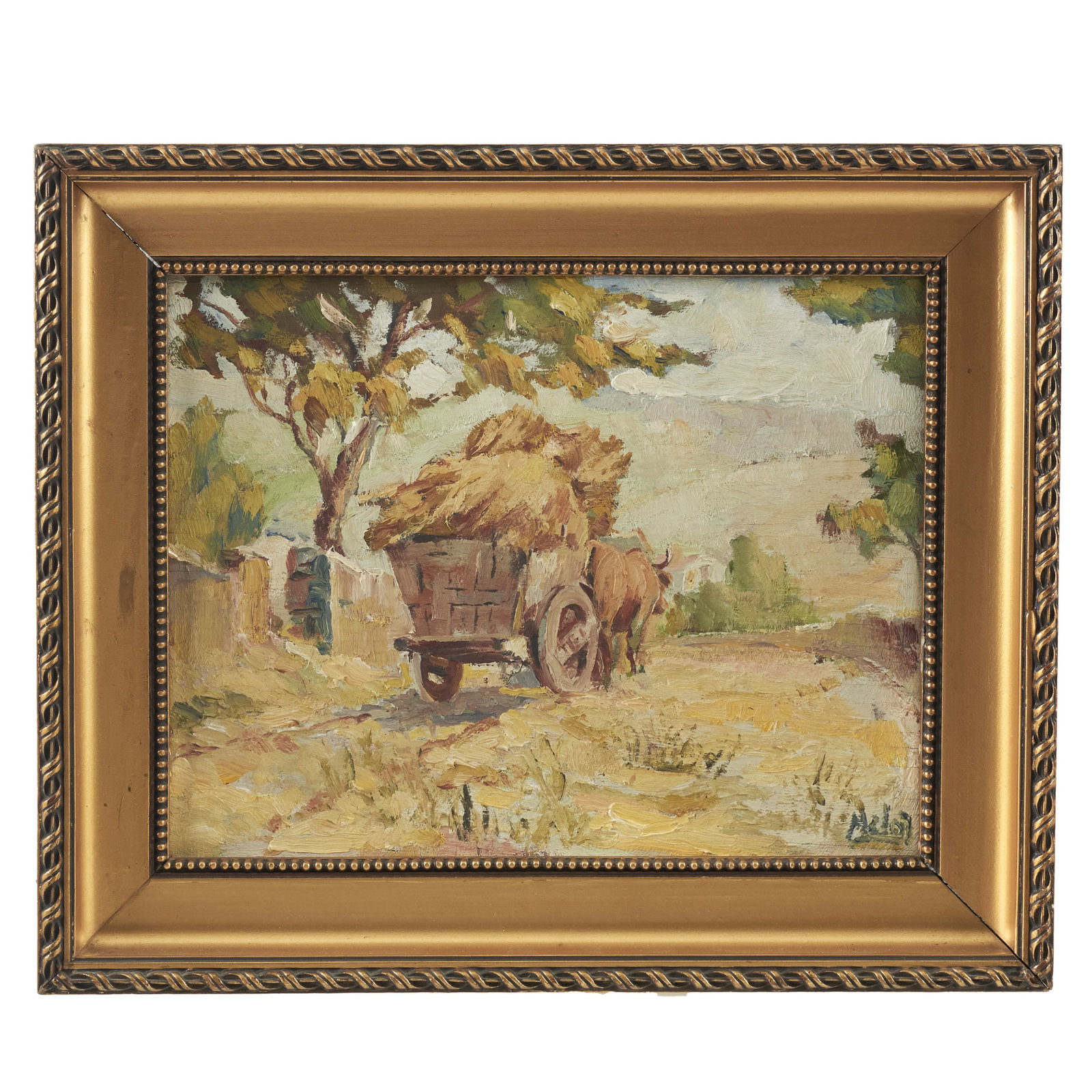 MELLO JUNIOR (1914-2002) - Rural Scene with haystack charriot (1 of 1)