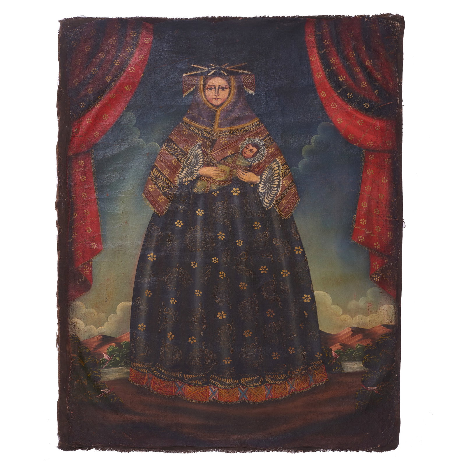CUSCO SCHOOL, 18th century - Our Lady with Baby Jesus (1 of 1)