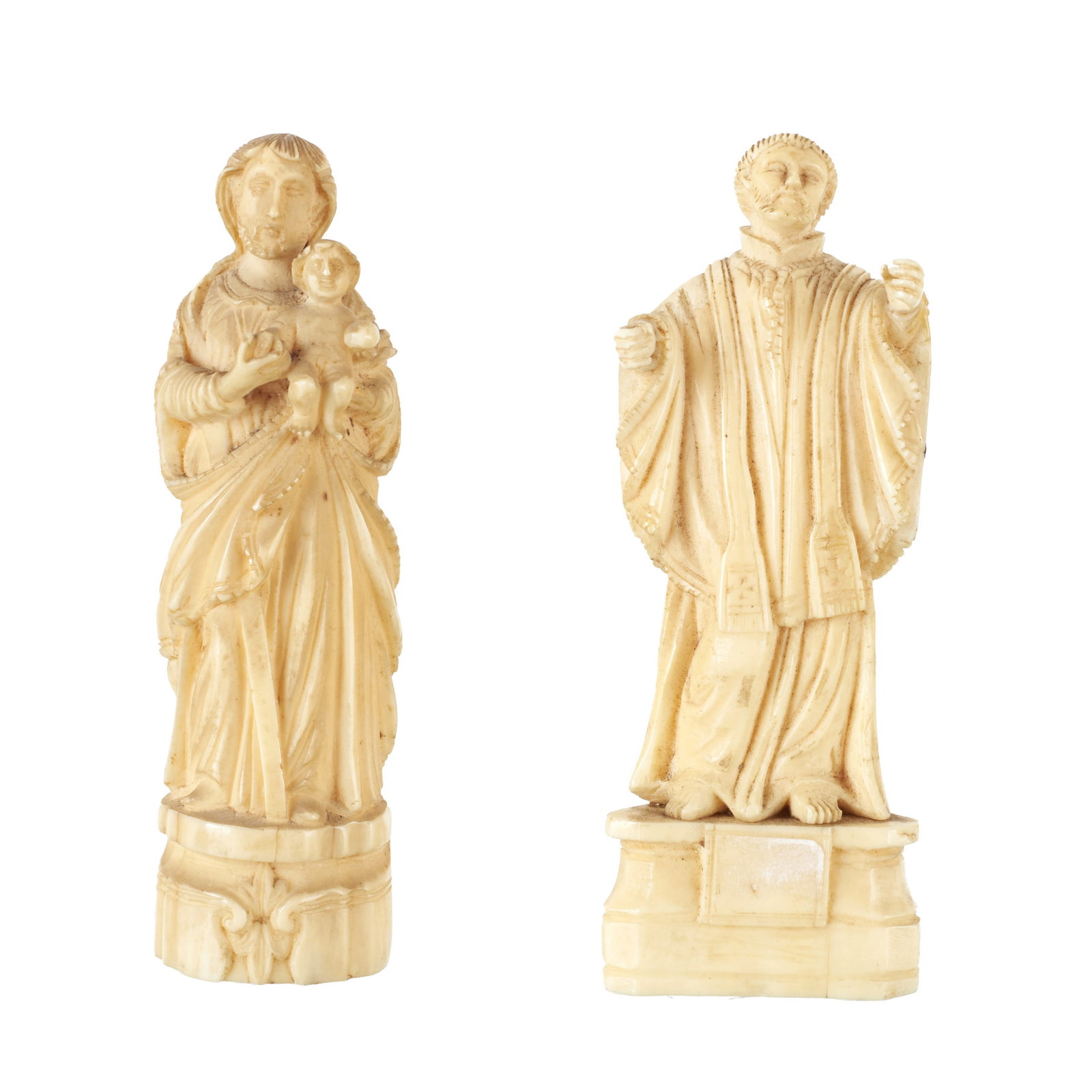 Saint Francis Xavier and Saint Joseph with the Child, in ivory (1 of 1)