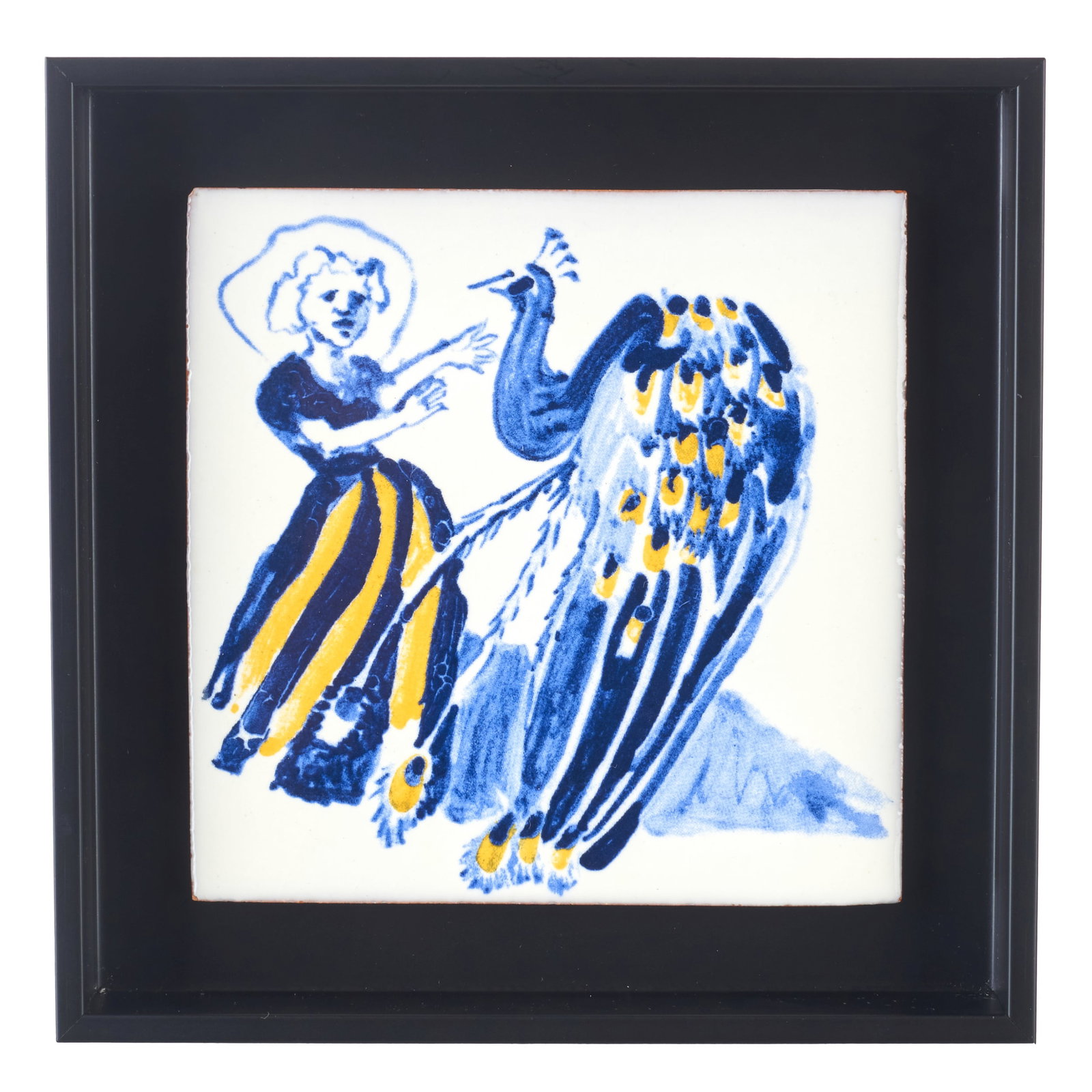 PAULA REGO (1935-2022) - 'Female Figure with Peacock' Tile (1 of 1)
