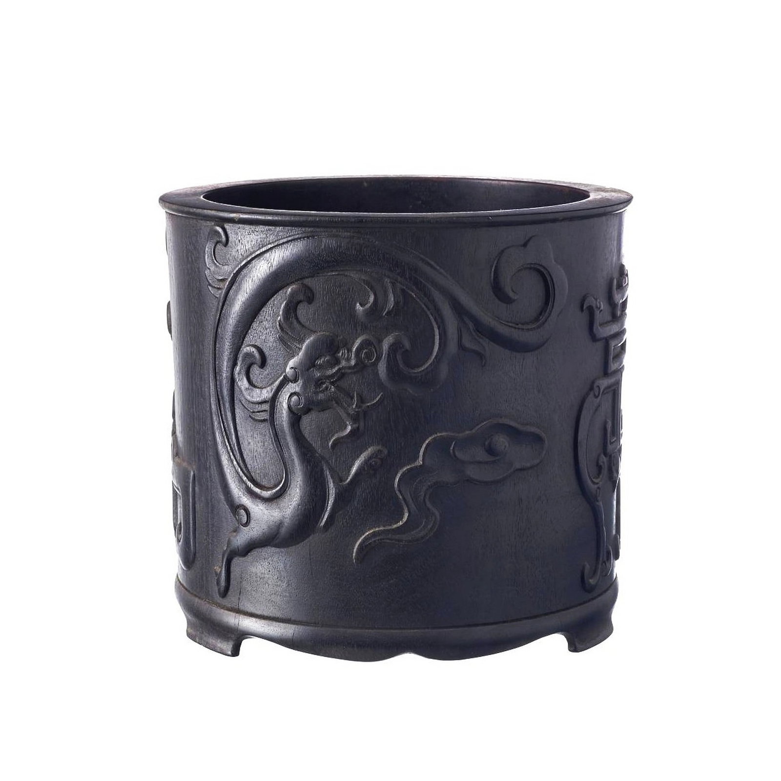 Large Chinese Zitan brushpot, Republic (1 of 1)