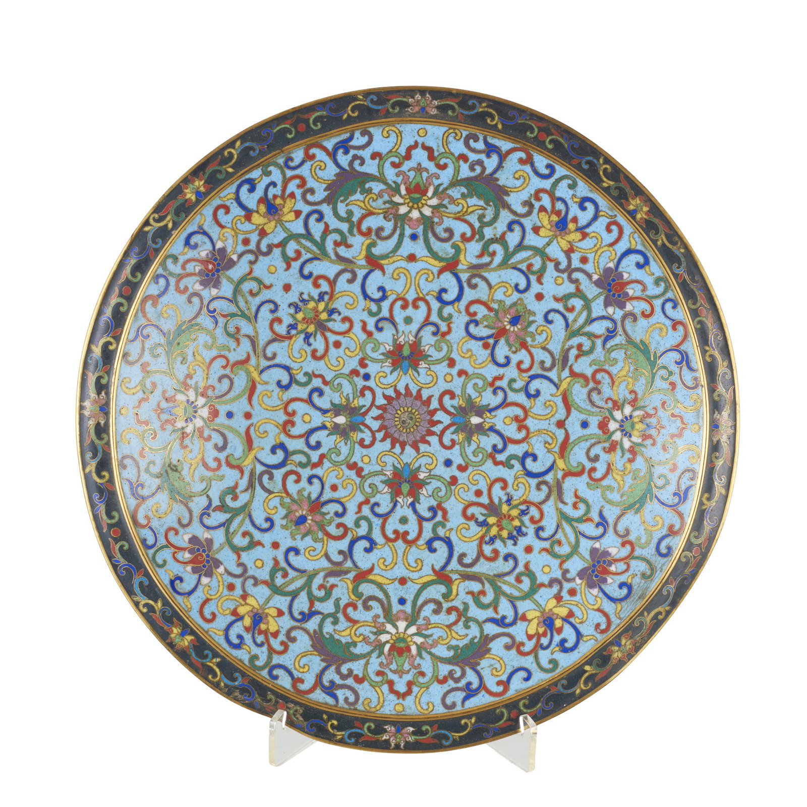 Chinese bronze cloisonne plate (1 of 1)
