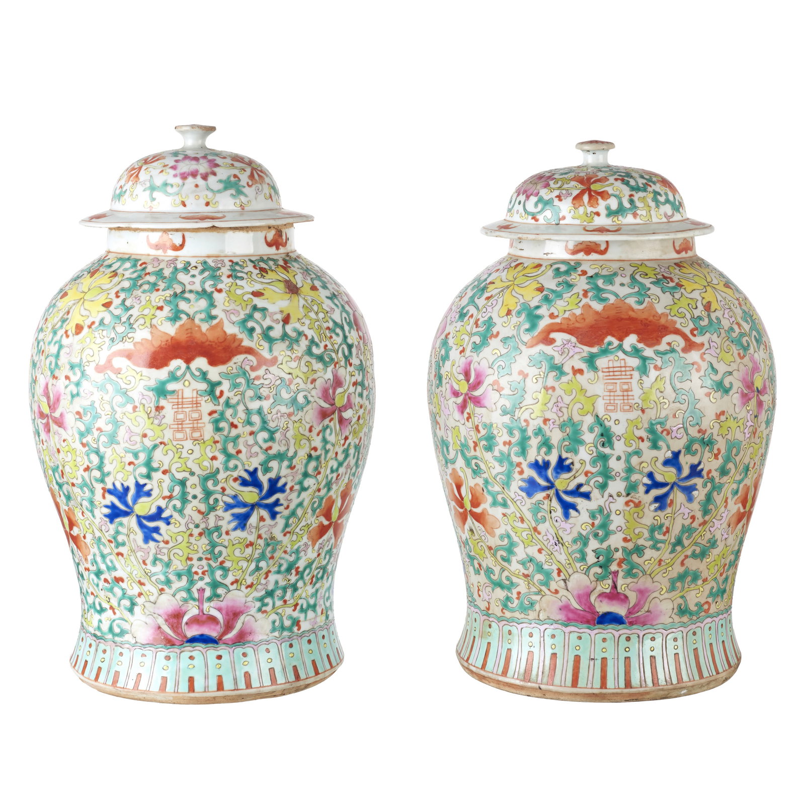 Pair of lidded porcelain pots from China, Guangxu, (1 of 1)