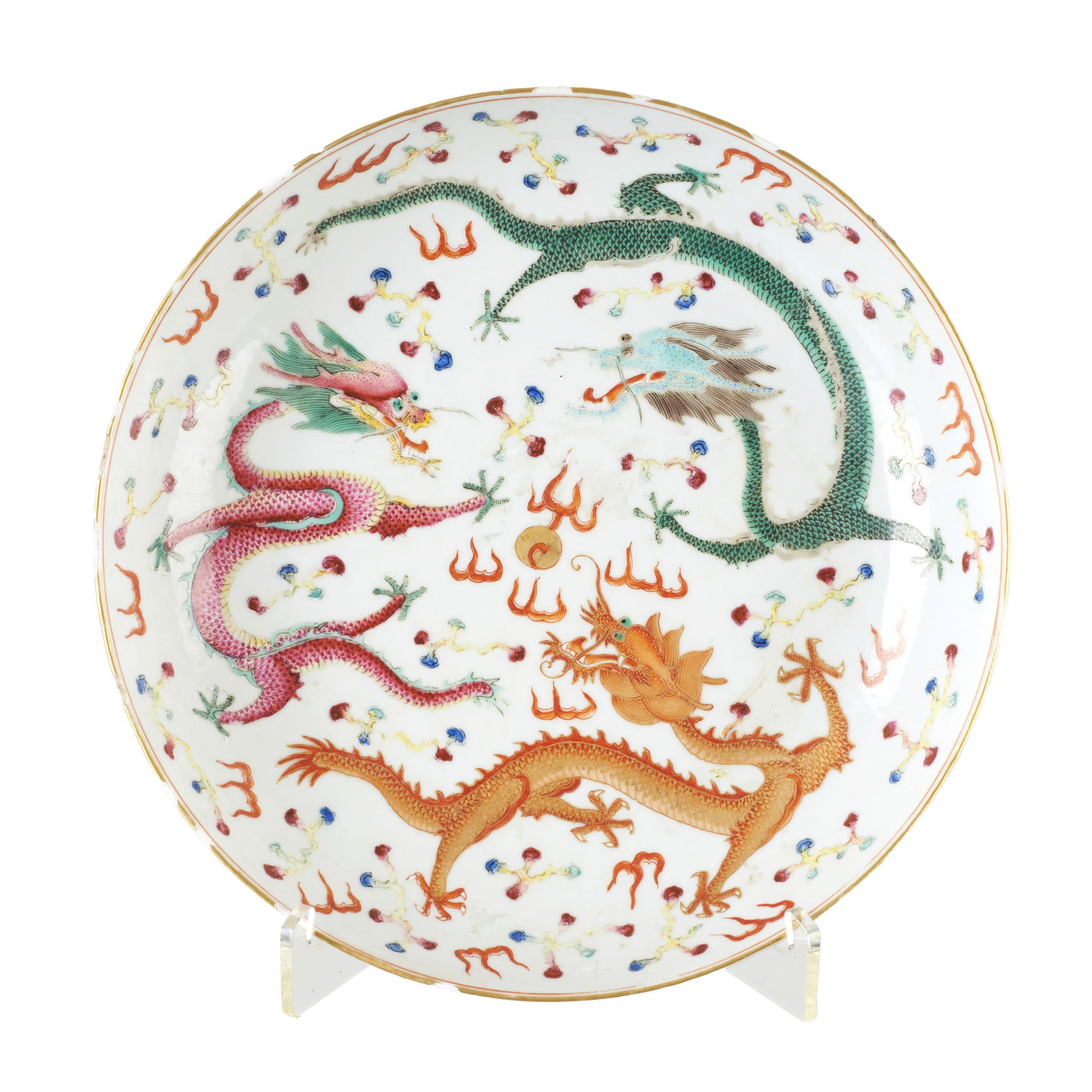 Chinese porcelain dragon plate, Guangxu (1 of 1)