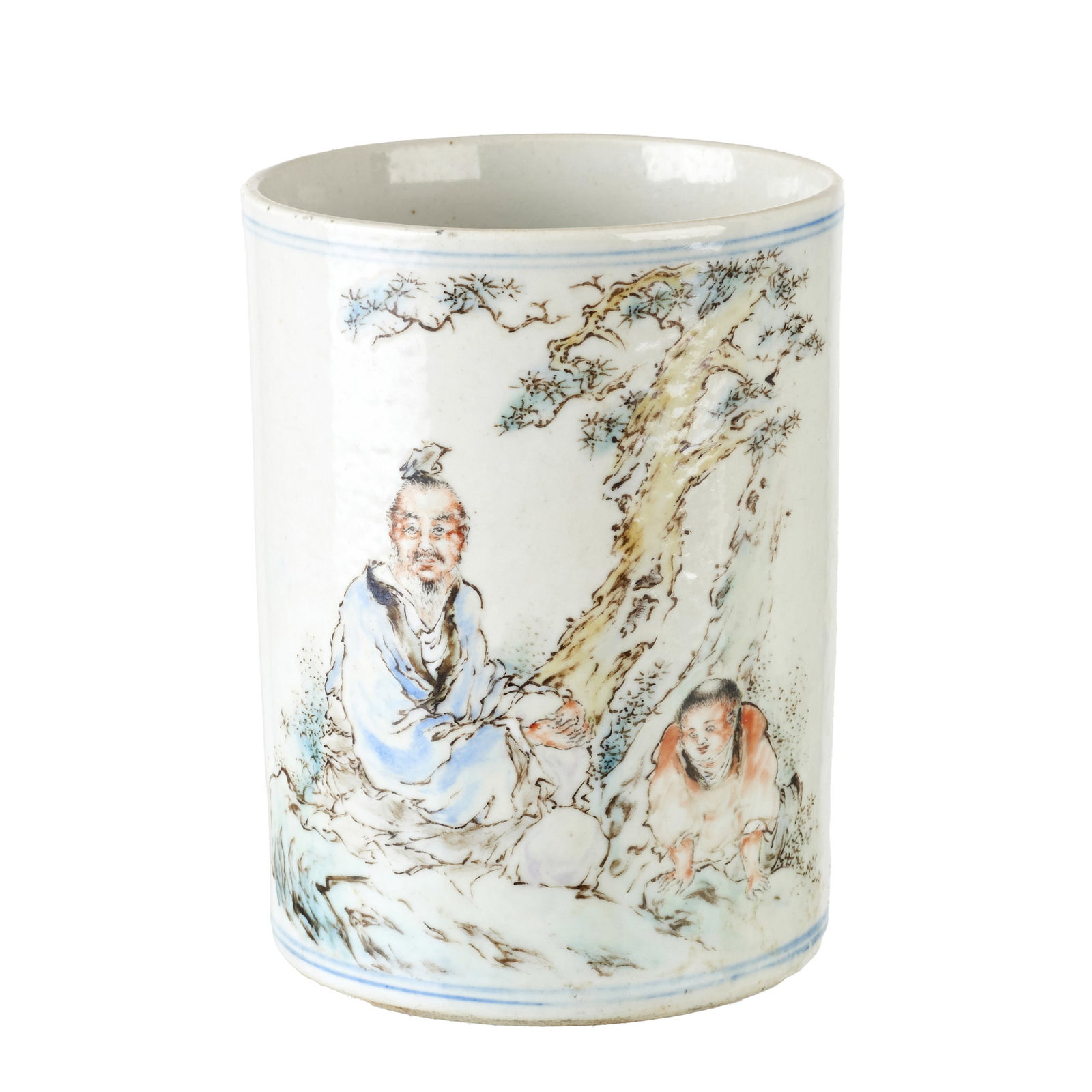Chinese porcelain brush pot, Minguo (1 of 1)