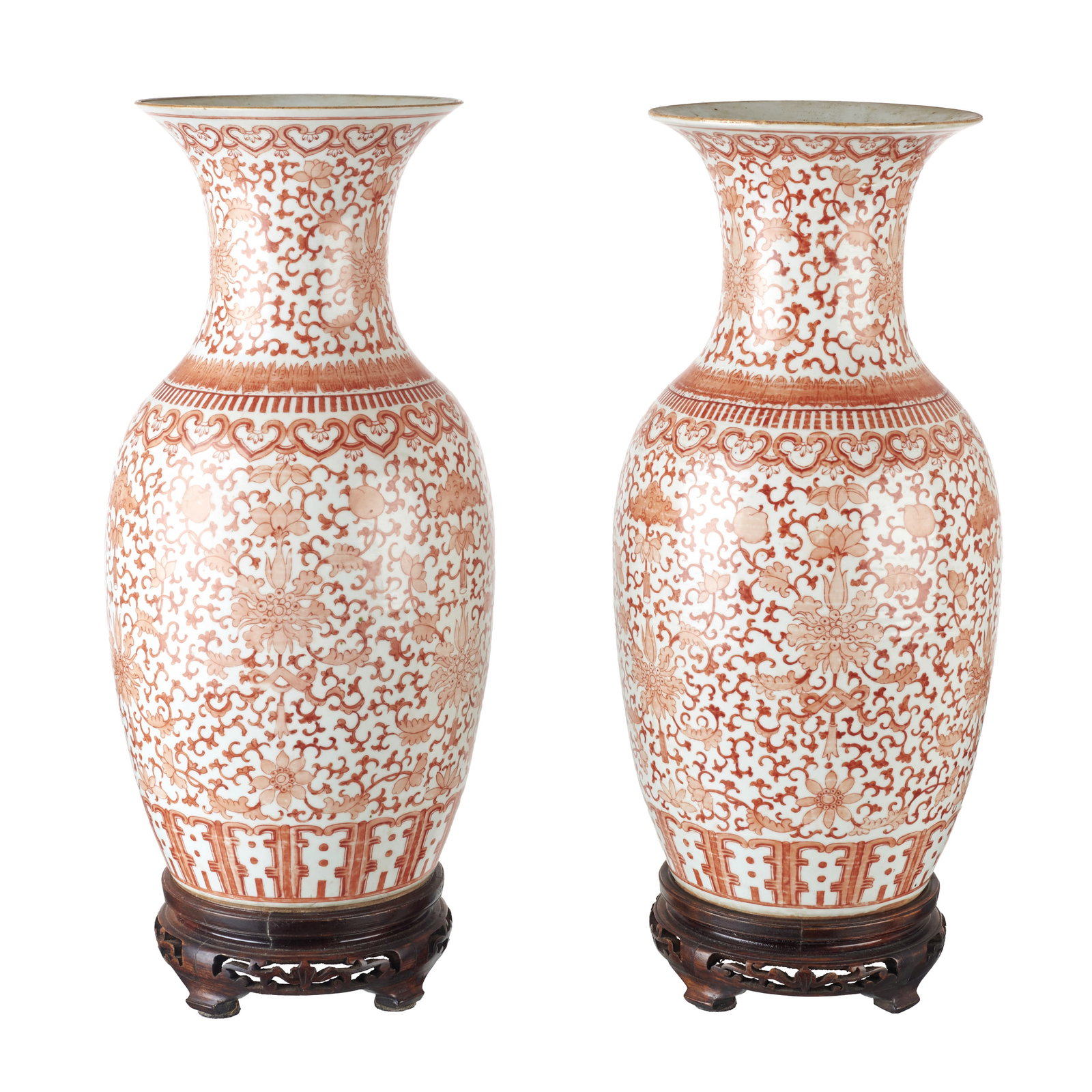 Pair of 'Iron-Red' porcelain vases from China (1 of 1)