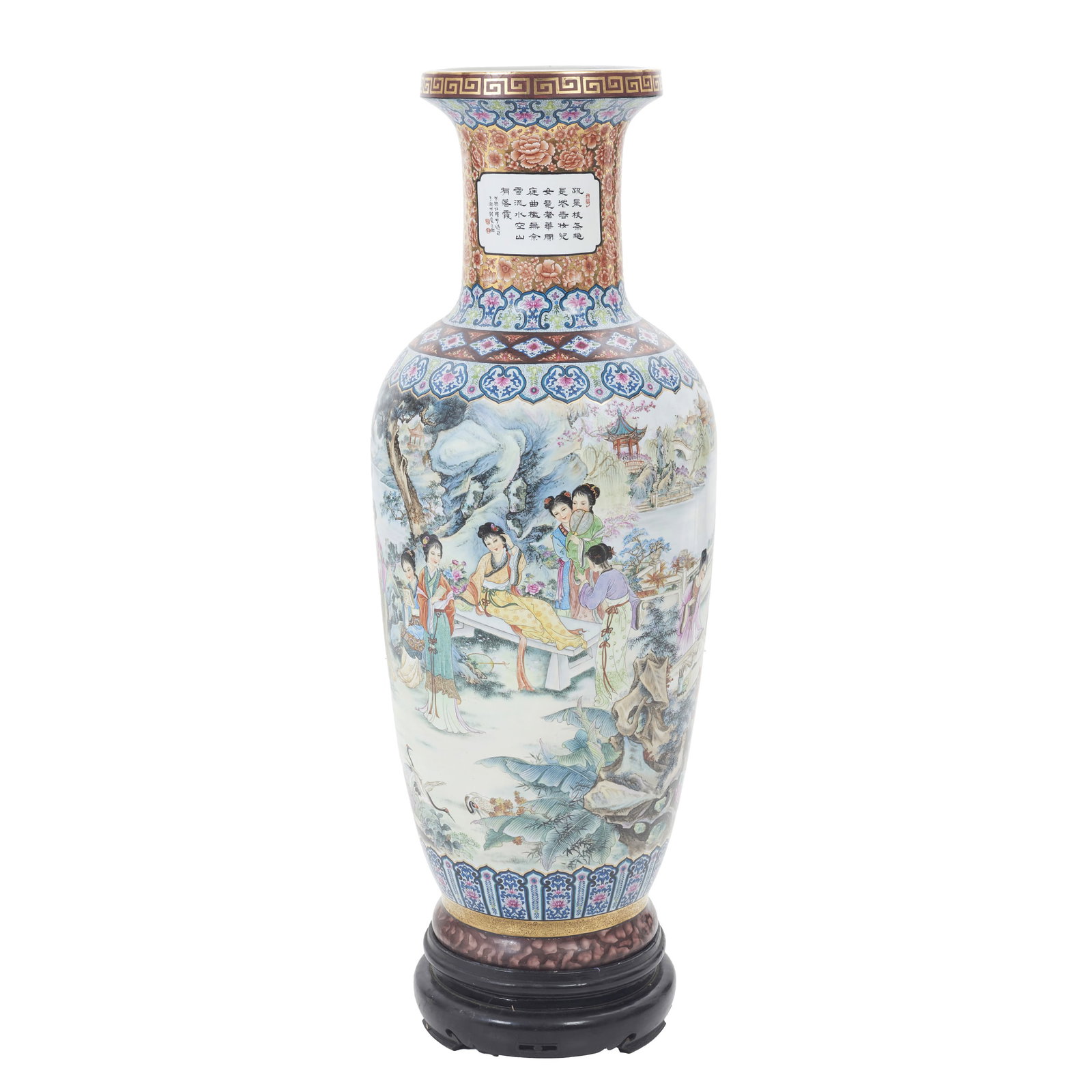 Large Chinese porcelain figural vase (1 of 1)