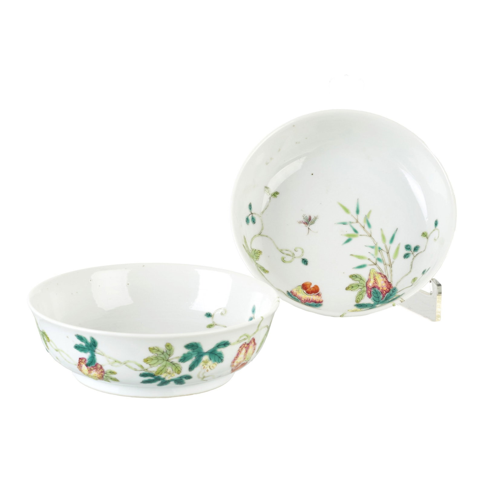 Pair of porcelain floral bowls from China (1 of 1)