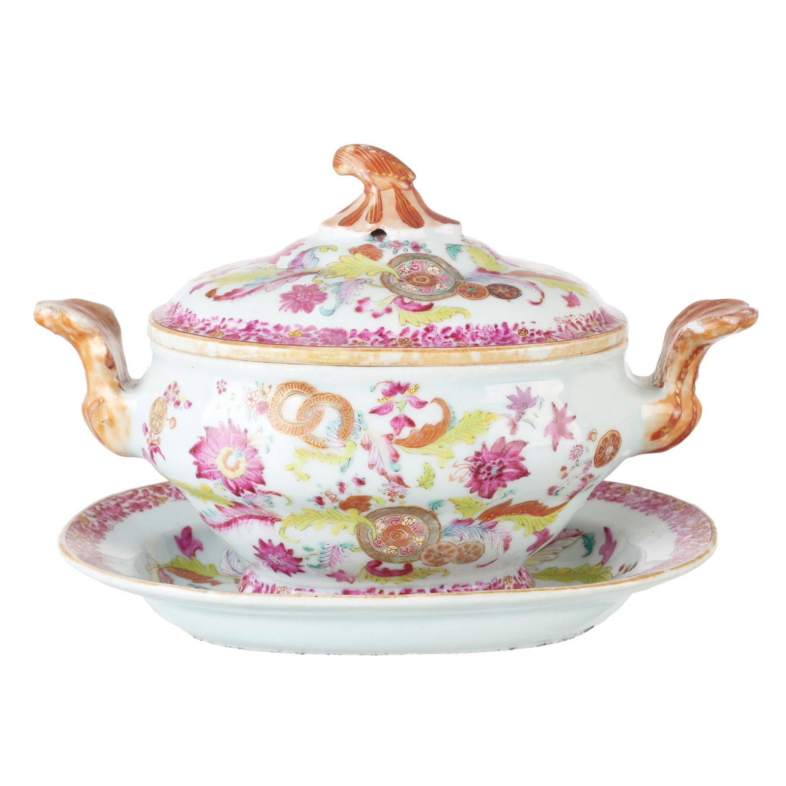 'Tea Leaf' Chinese porcelain tureen with presentoir, Qianlong (1 of 1)