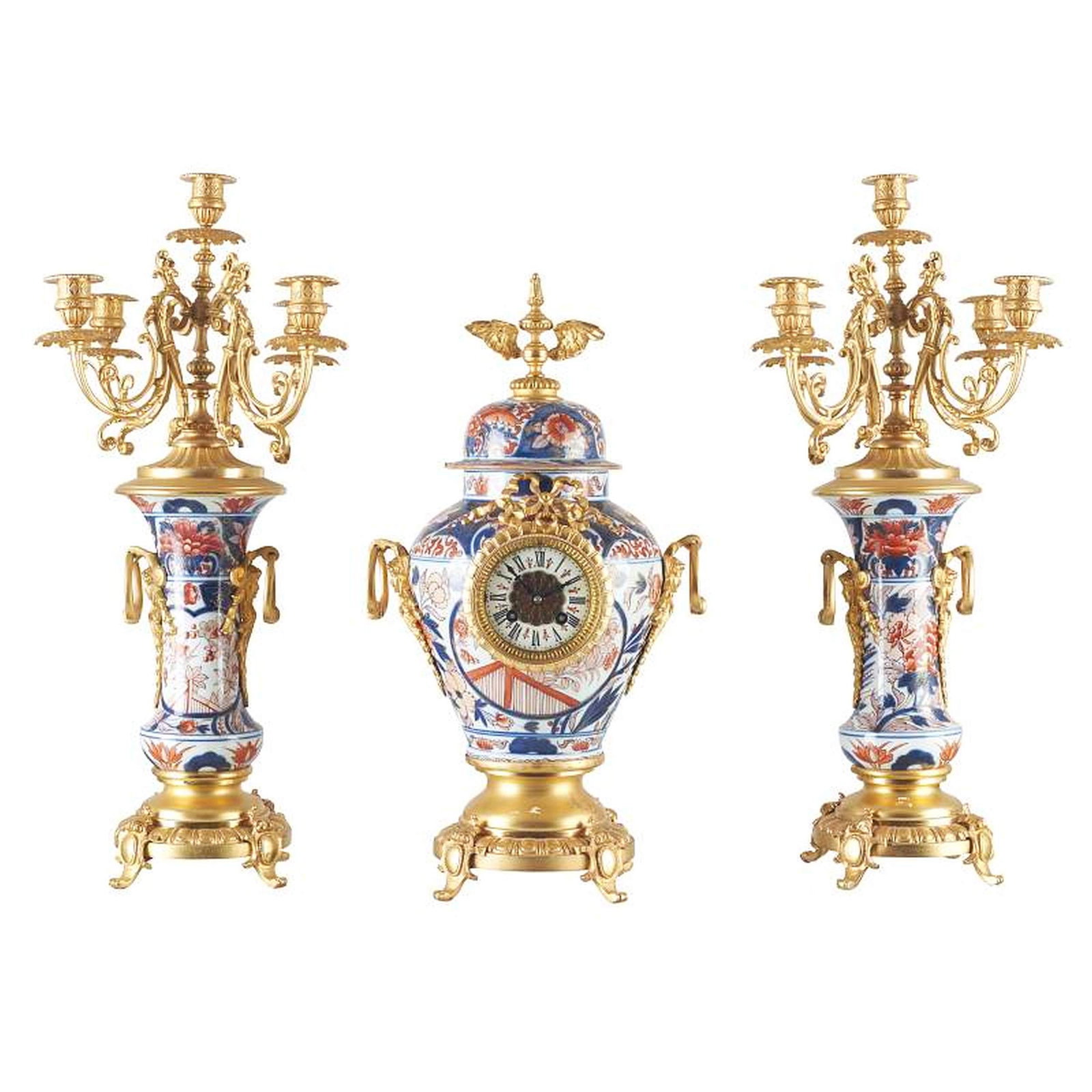 Japanese Imari porcelain and bronze garniture (1 of 1)