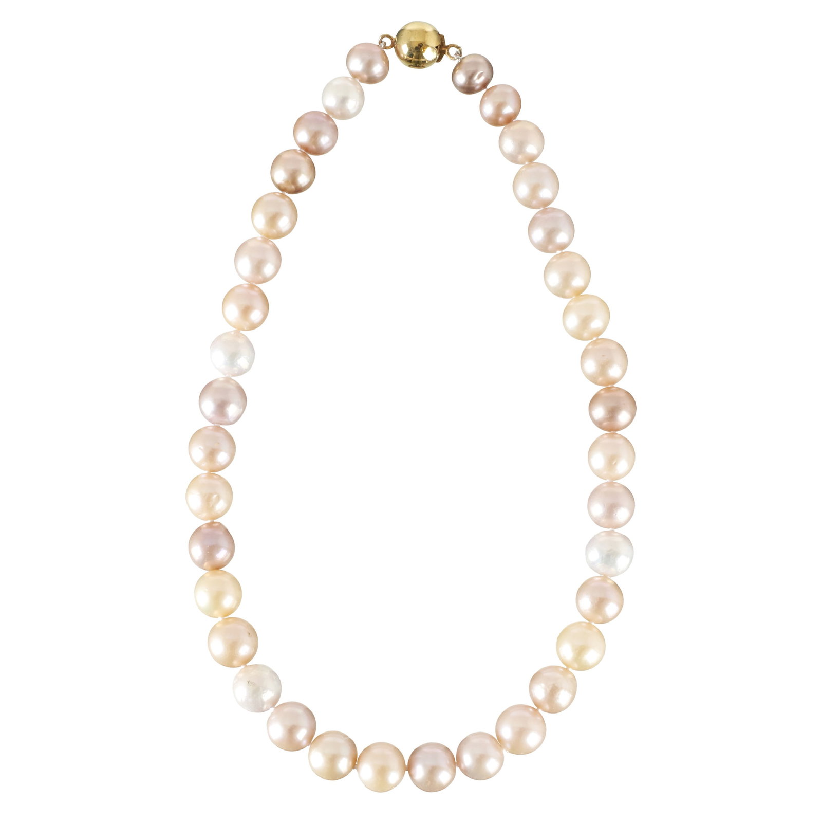 VIRGILIO SECO (20th/21st) - Pearl and gilt silver necklace: Cultured pearl necklace, Portuguese silver clasp with contrasting 925 eagle. Certificate of Authenticity included. Signs of wear. Size: 20.5 cm. Total weight approx. 76,93g.