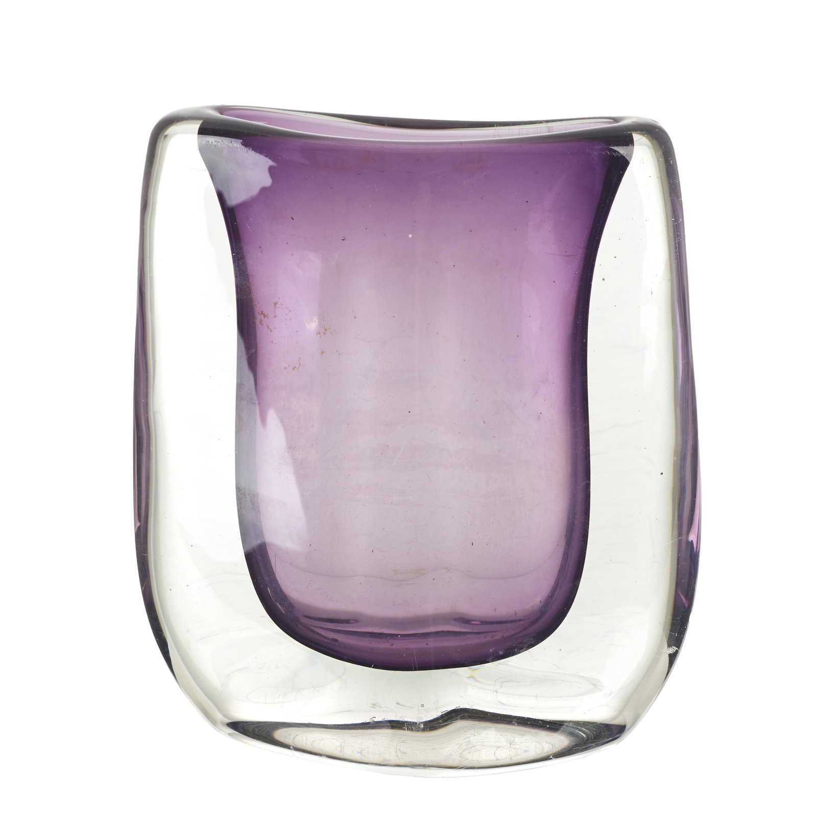 VICKE LINDSTRAND (1904-1983) (Attrib,) - Sommerso glass vase: Sweden, c. 1950/60, sommerso purple and clear glass. Signs of use. Dim.: 21cm.