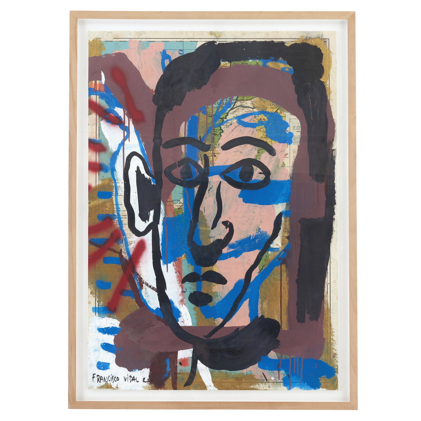 FRANCISCO VIDAL (b. 1978) - From the 'Pigmentation of Portugal' series #19: Pigment on paper. Signed and dated 2011. Framed. Dim.: 100x70cm.