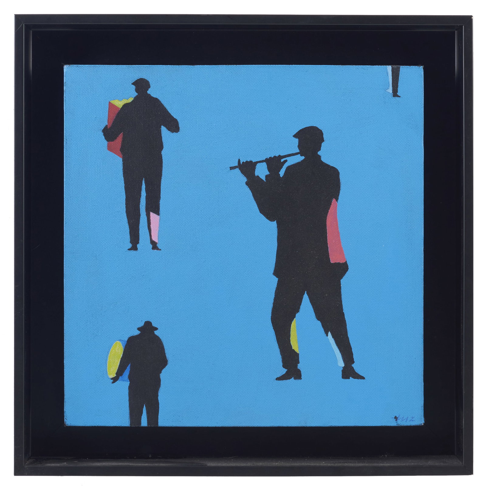 ALFREDO LUZ (b. 1951) - Musicians: Oil on canvas, signed. Framed. Dim.: 30.5x30cm.