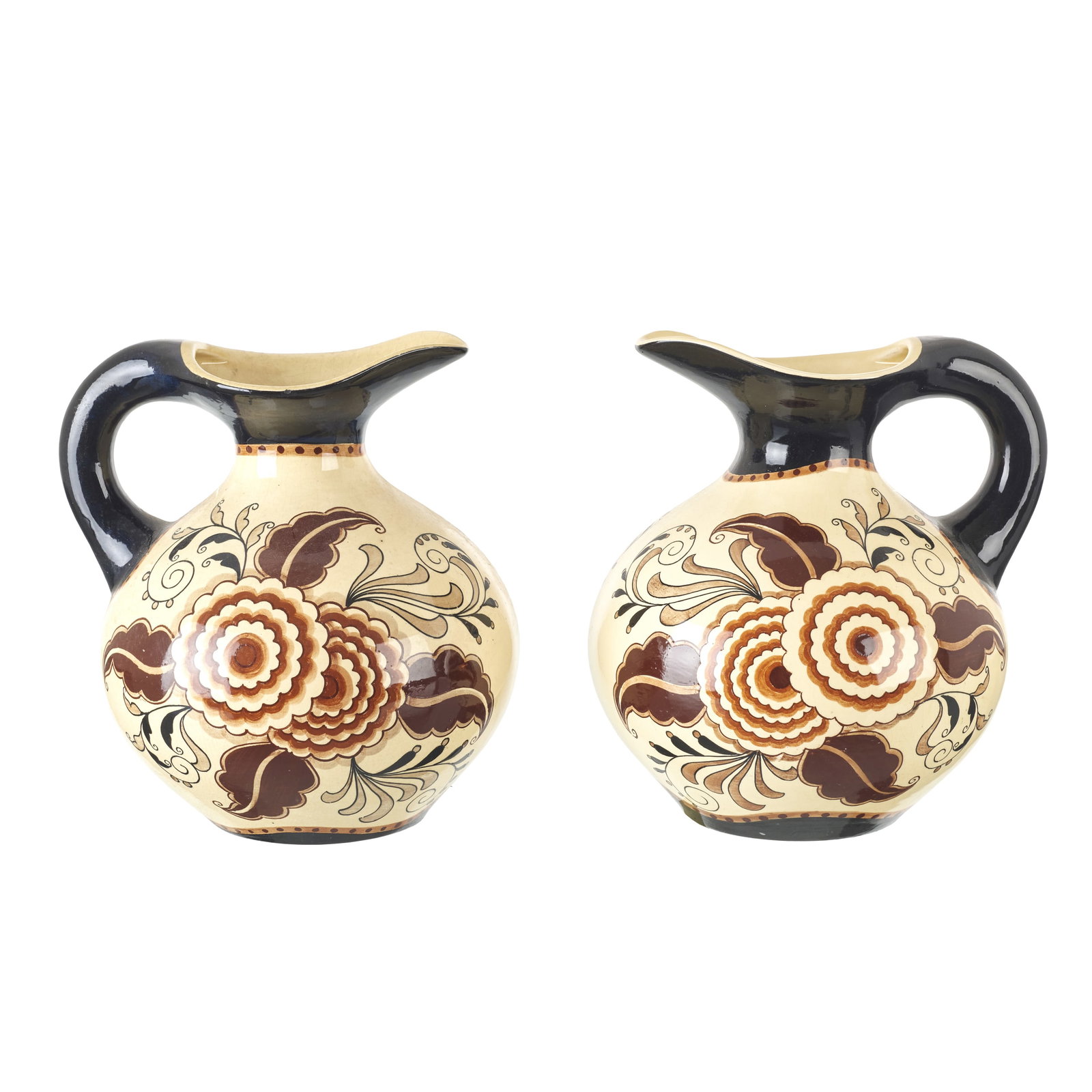 ALELUIA - Pair of floral Art deco Jugs (1 of 1)