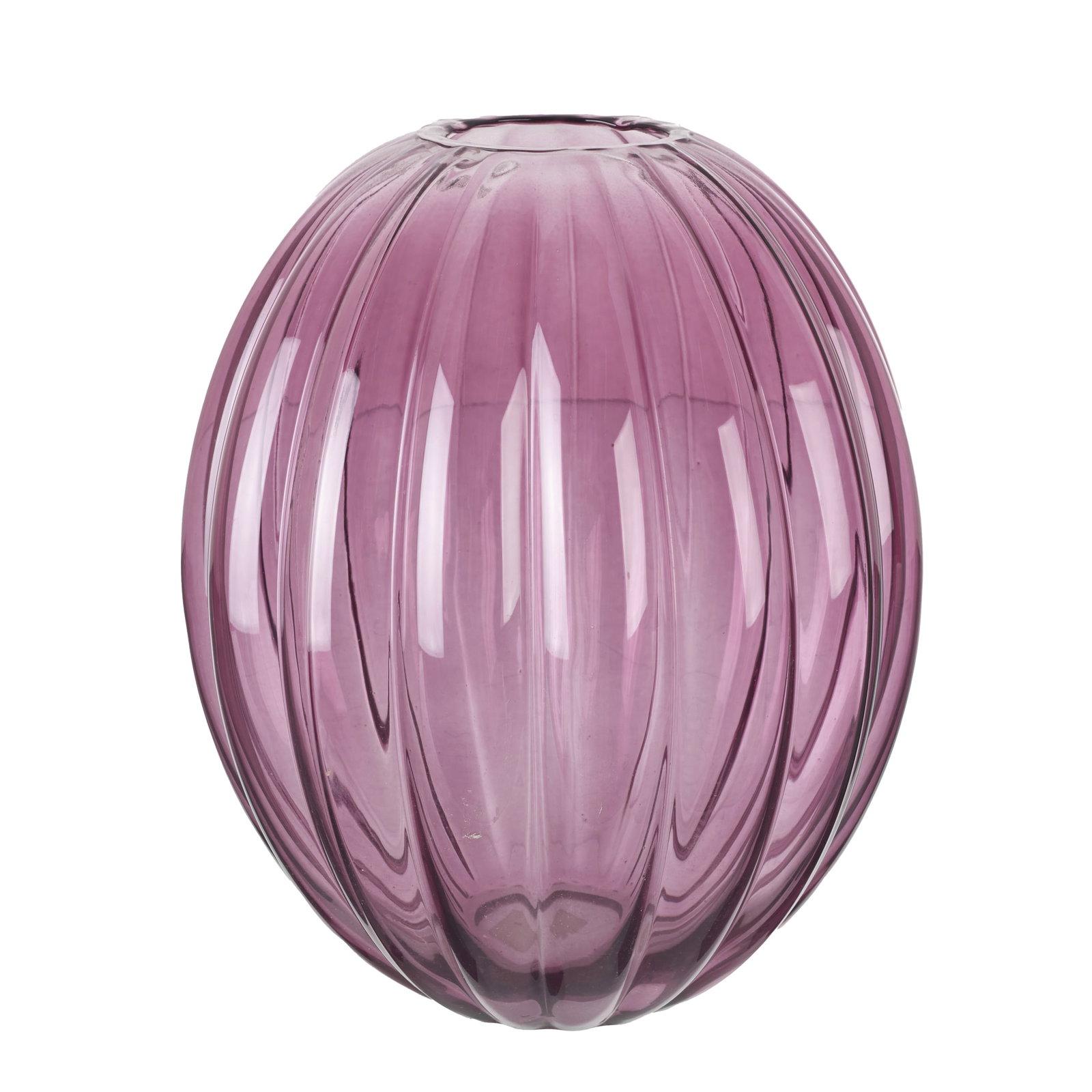 GUNNEL SAHLIN (b. 1954) - 'VArlikt' Jar: Germany, c. 1990, designed by Gunnel Sahlin for Ikea; translucent lilac blown glass, with vertical grooves. Signs of wear. Dim.: 28.5 cm