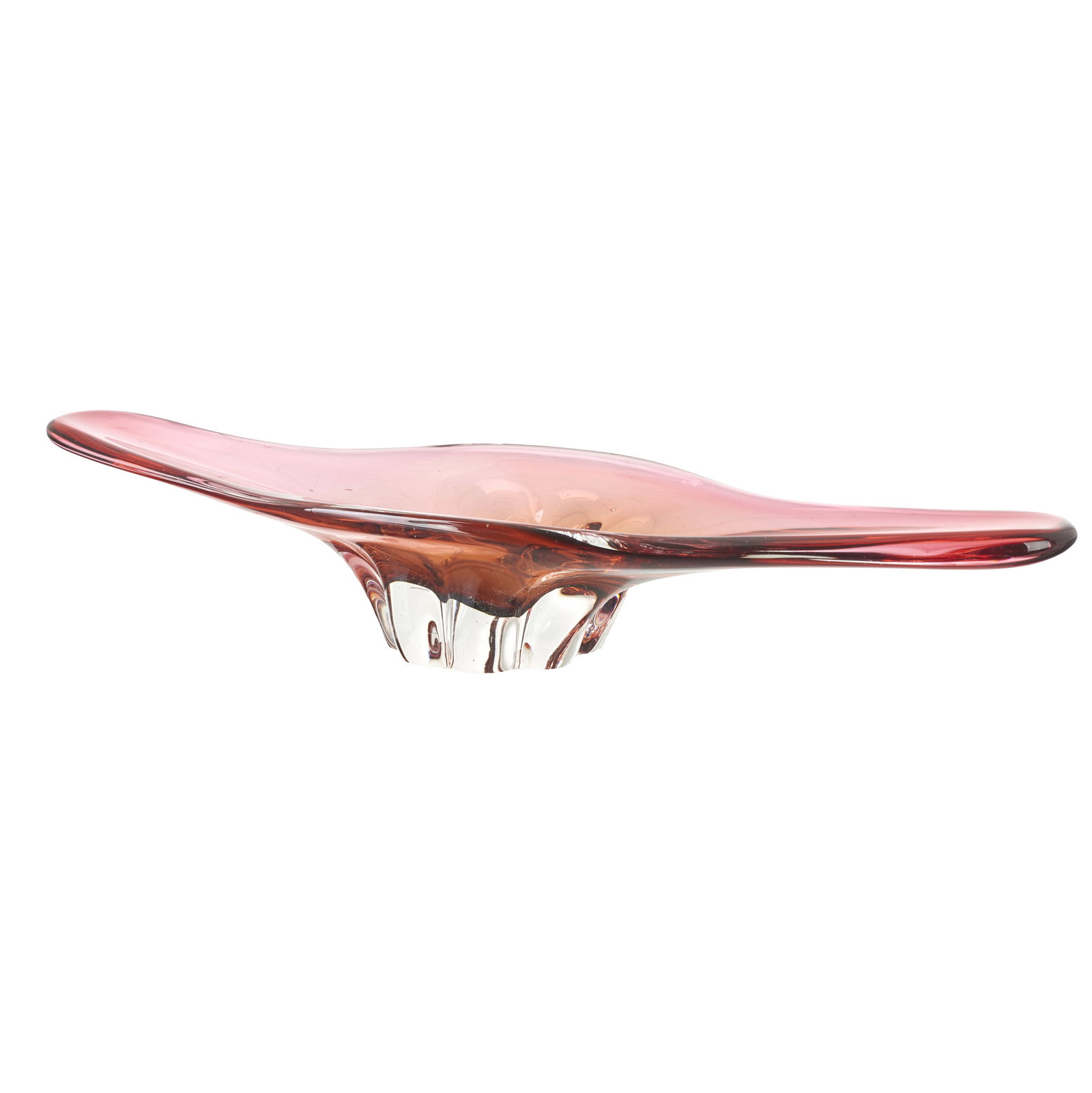 MURANO - Sommerso glass centrepiece: Italy, Murano, c. 1960, two-tone sommerso glass, clear and red. Signs of use. Dim.: 56.5 cm
