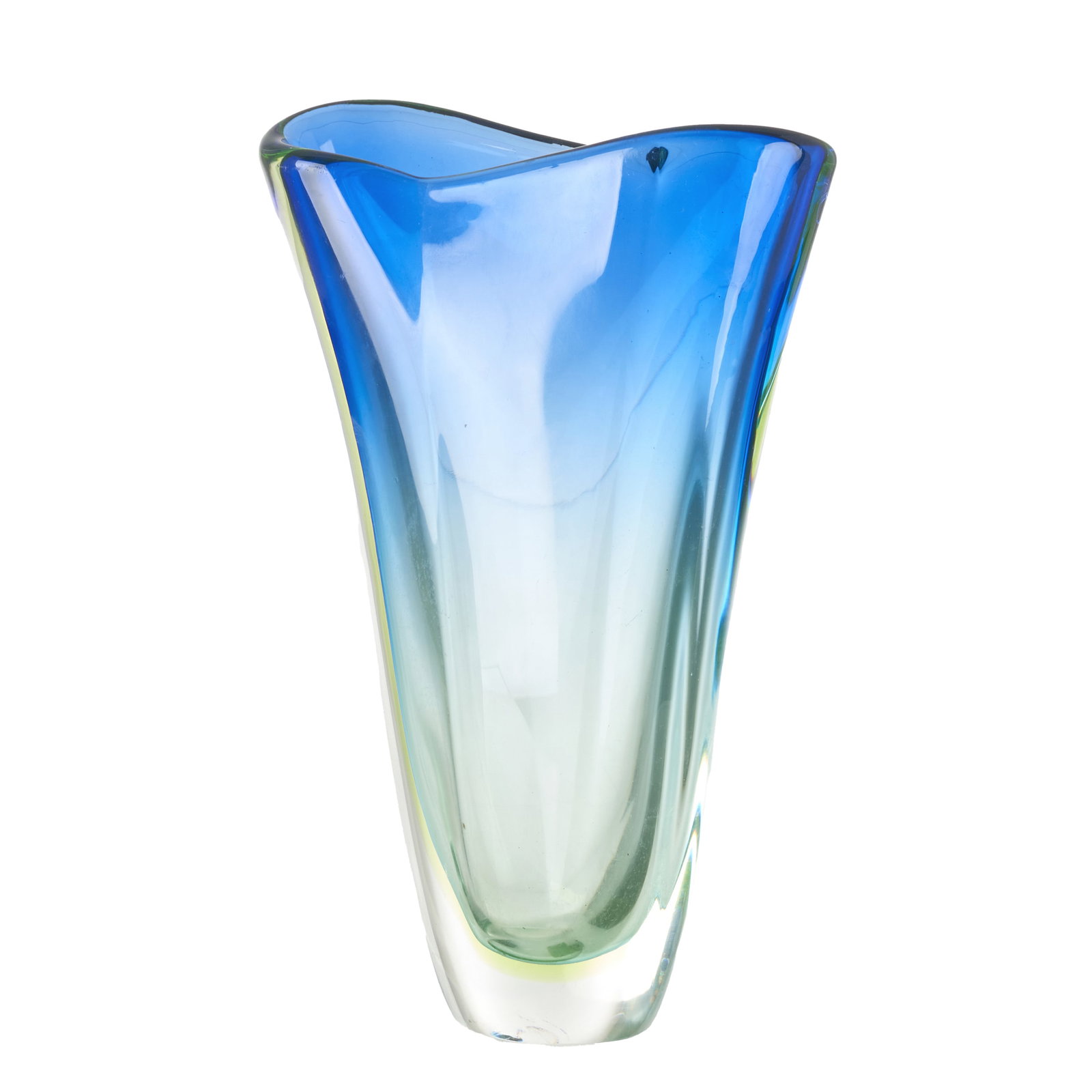 MURANO - Sommerso glass vase: Italy, Murano, c. 1955-65, blown glass, decorated using the blue and green sommerso technique. Signs of use. Dim.: 29.5 cm
