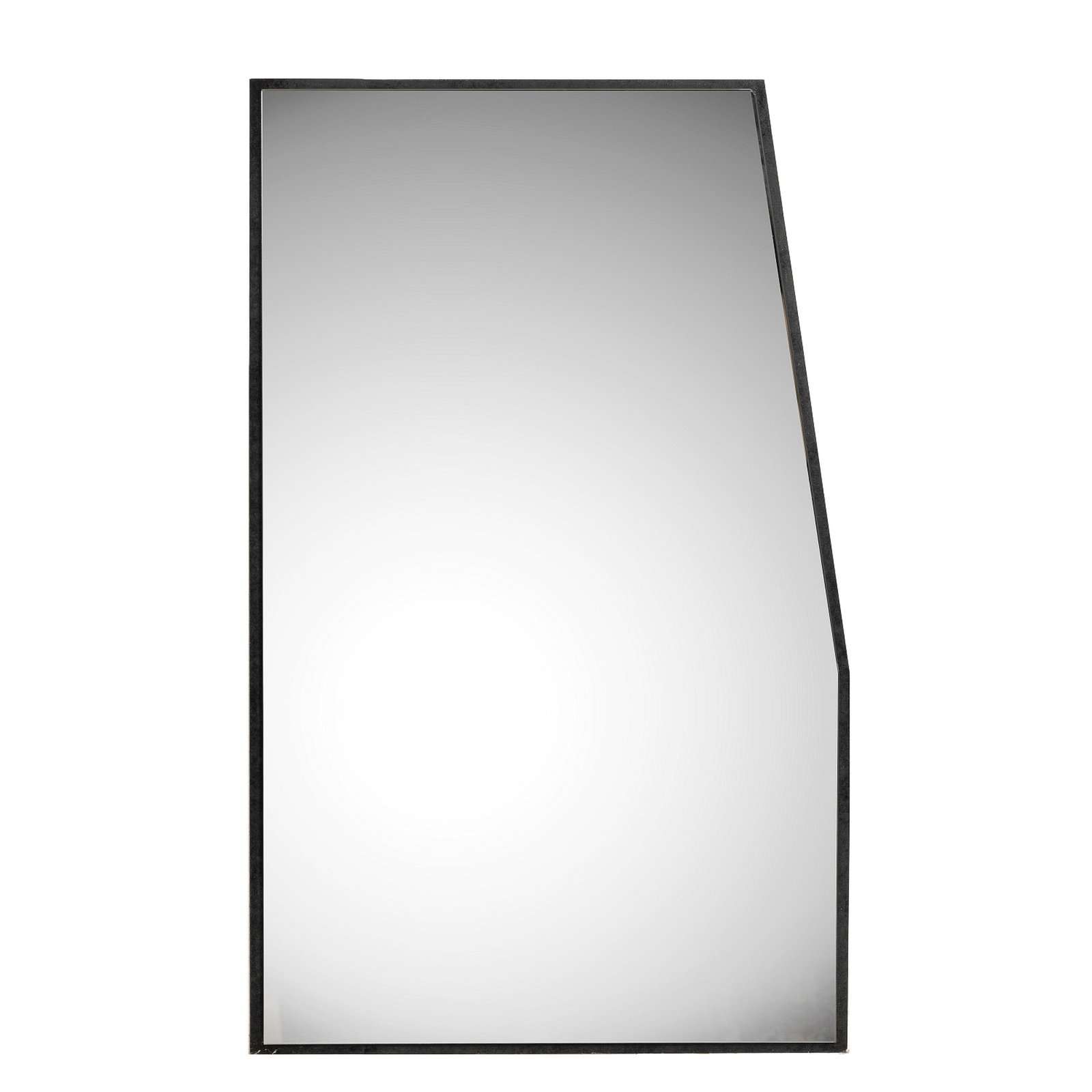 PORTUGUESE WORK, 21st century - Wall mirror: Portugal, 21st century, mirror on black lacquered mdf board. Signs of use. Dimensions: 102.5x62.5cm.