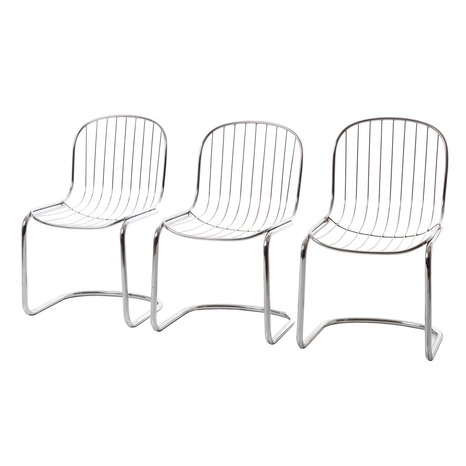 GASTONE RINALDI (1920-2006) - Set of three tubular chairs (1 of 1)