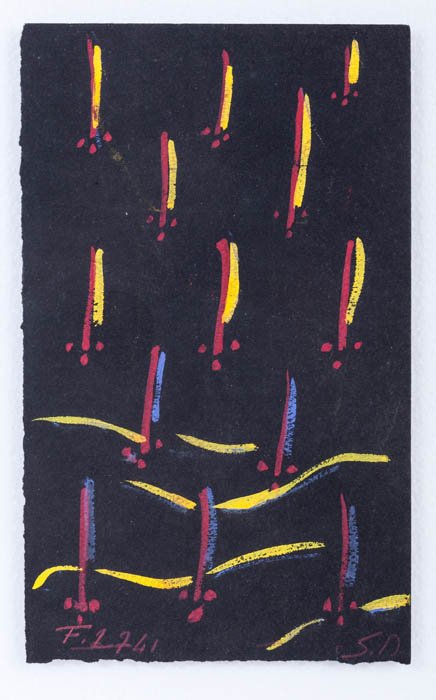 SÓNIA DELAUNAY (1885-1979) - 'Project fabric': Gouache on paper, signed. Authenticated on the reverse by the artist son, Charles Delaunay. Stamp of Robert Perrier Collection. Dim:. 25,5 x15, 5cm.