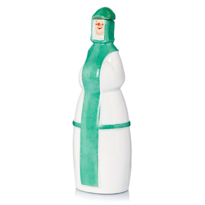ROBJ, PARIS - Bottle 'Friar': ROBJ, PARIS - Bottle 'Friar' French porcelain, art deco, figurative bottle representing friar, polychrome decoration, lid with cork. Marked 'robj, Paris'. Dim:. 26,5cm.