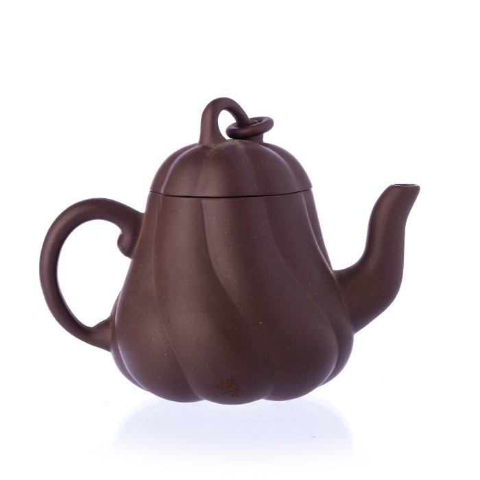 Teapot 'pumpkin' in Chinese ceramic Yixing, (1 of 1)