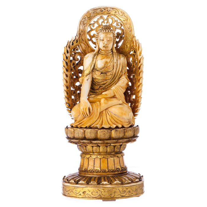 Buddha sculpture, Chinese, in ivory, Guangxu (1 of 1)