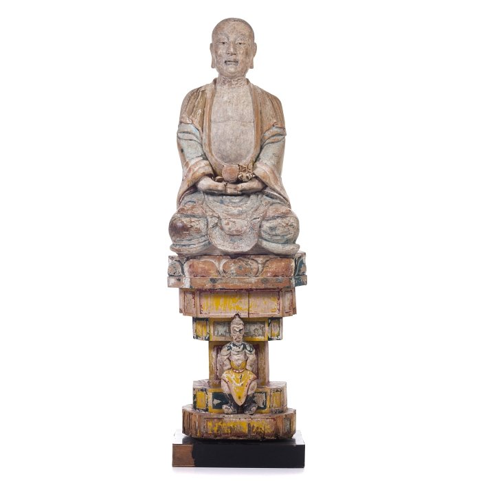 Chinese Lohan in wood, 19th century (1 of 1)