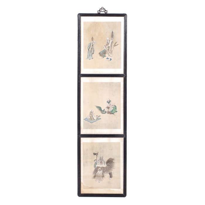 Chinese School, 20th century - 'figures and qilin' (1 of 1)