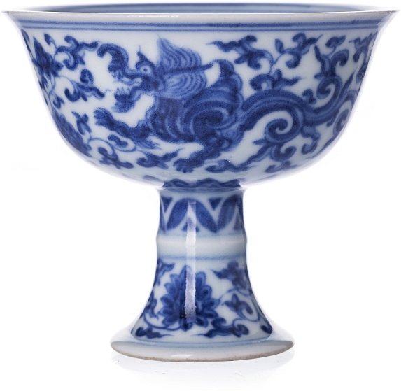 Small stem bowl in Chinese porcelain, Minguo (1 of 1)