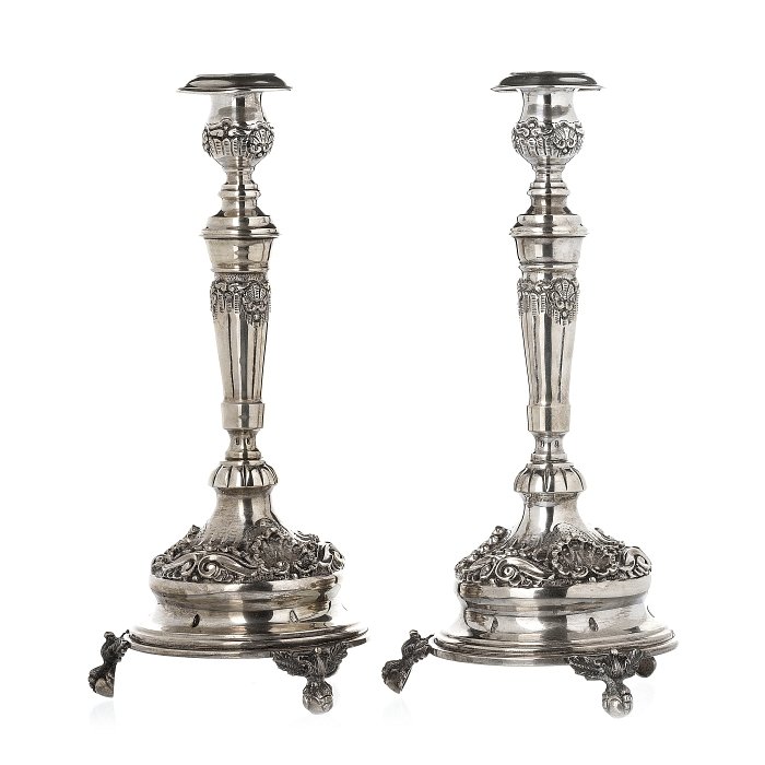 Pair of candlesticks in silver, D JoÃ£o V (1 of 1)