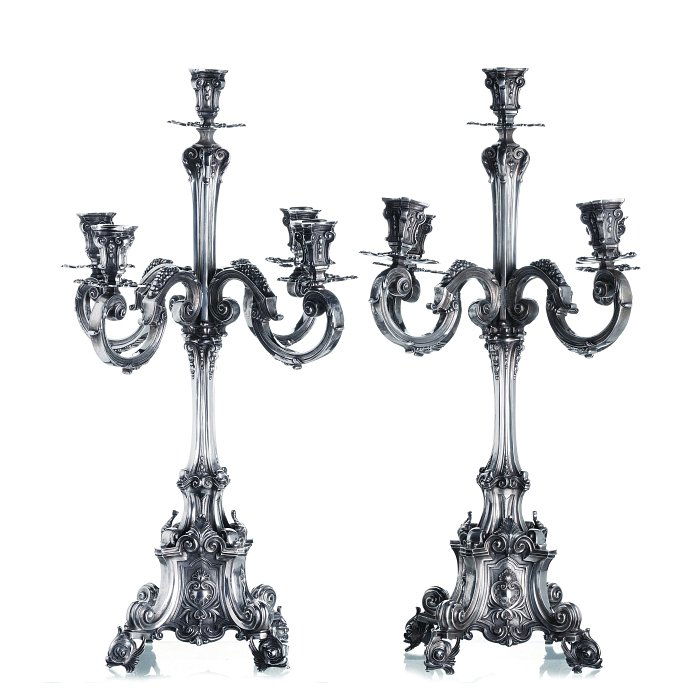 Pair of D. JoÃ£o V silver candlesticks (1 of 1)